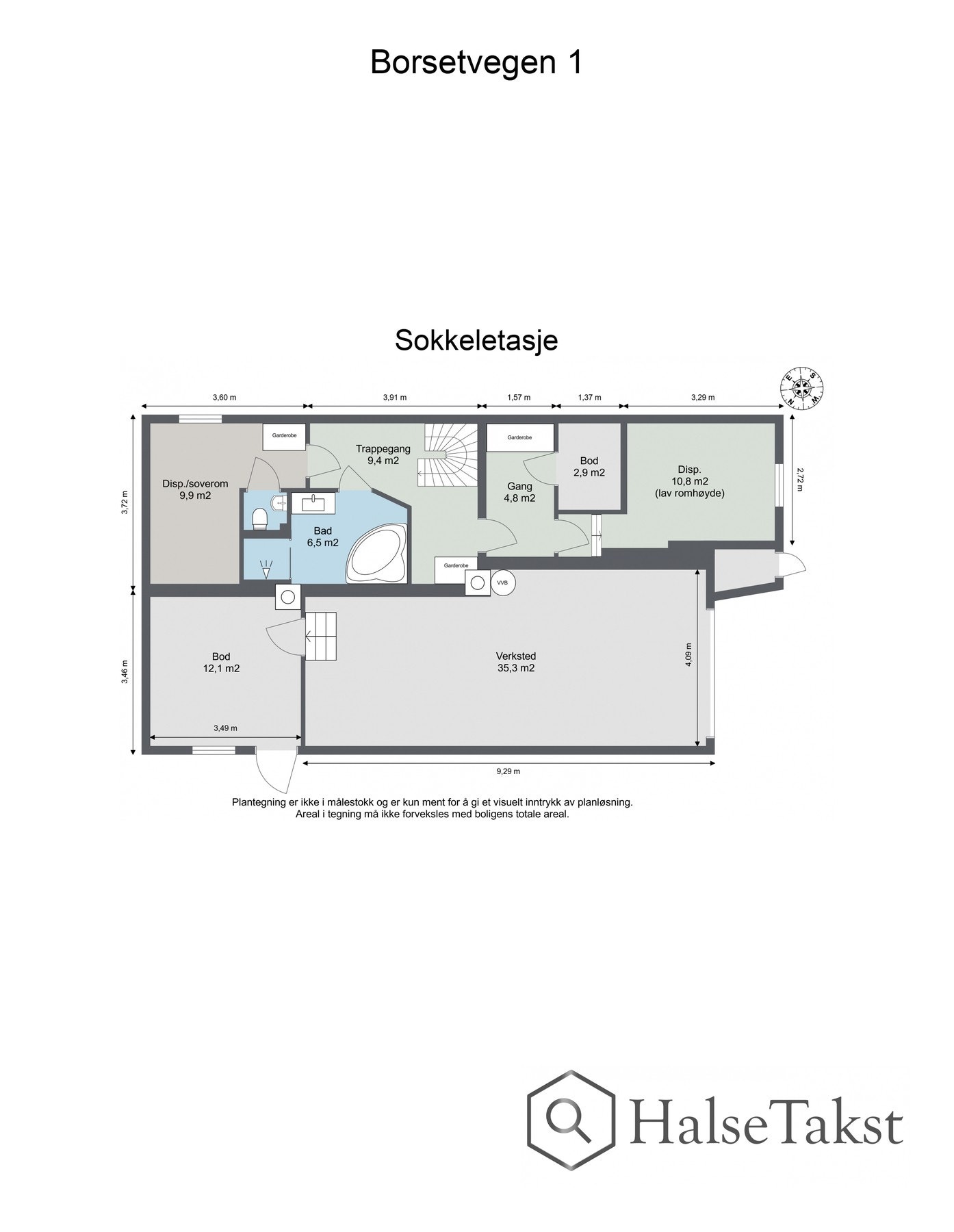 Plantegning sokkeletasje. Galleribilde