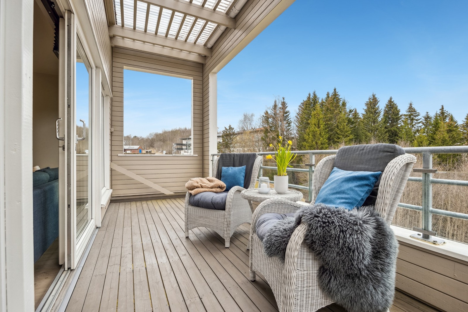 Her er det god plass til en koselig sittegruppe. Galleribilde