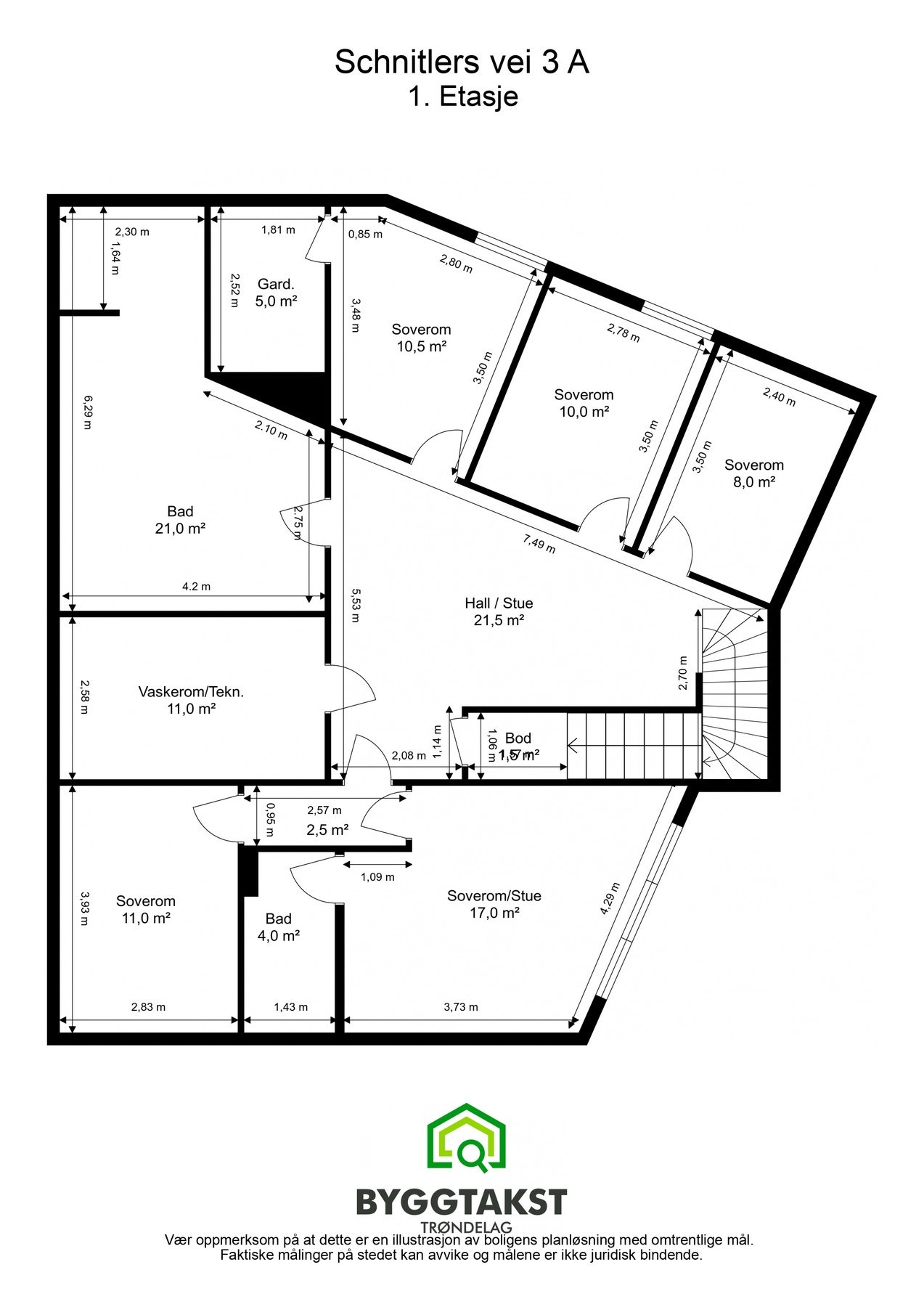 Planskisse 1. Etasje. Galleribilde