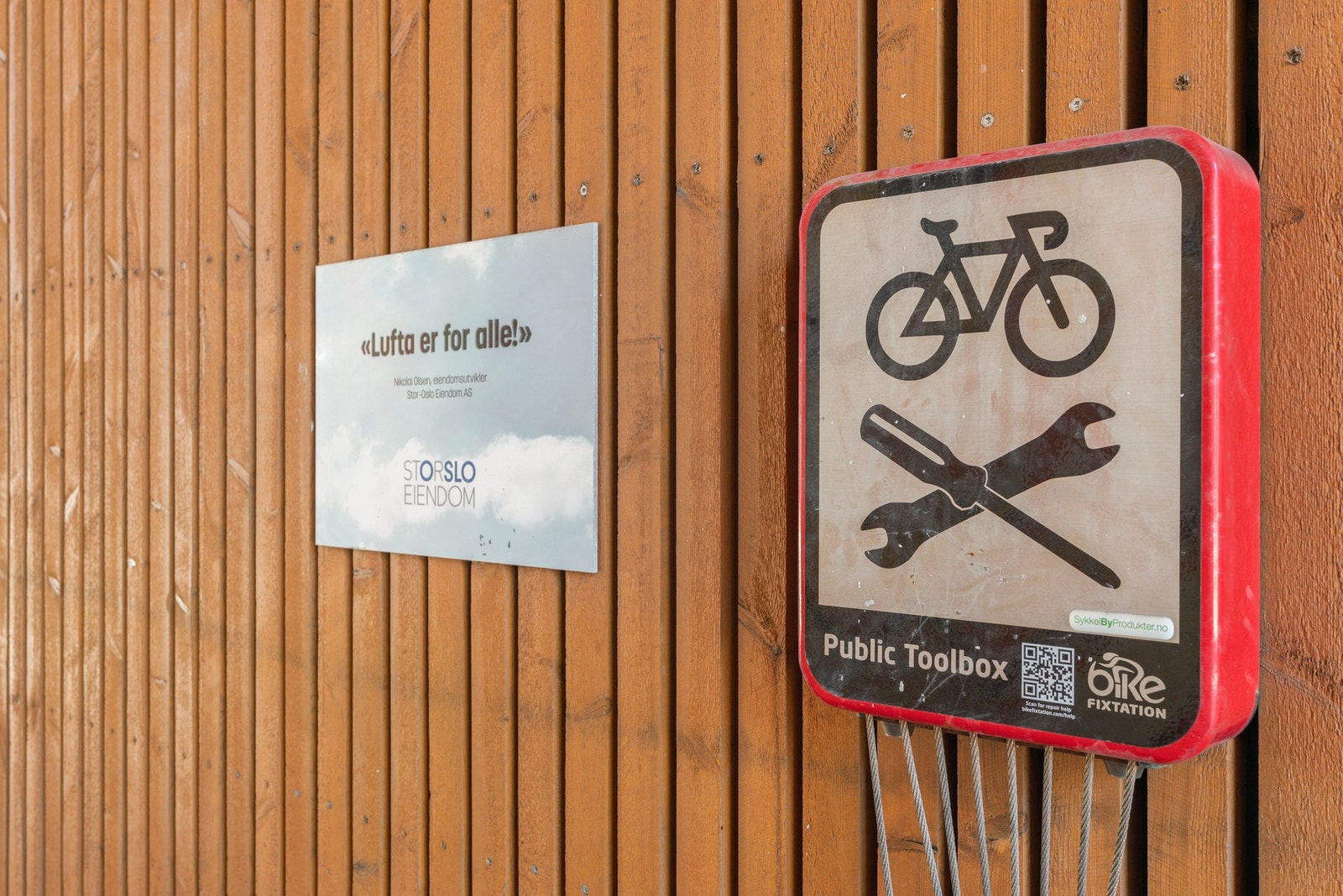 Er du glad i å sykle er det egen toolboks for sykkelreparasjon rett utenfor Galleribilde