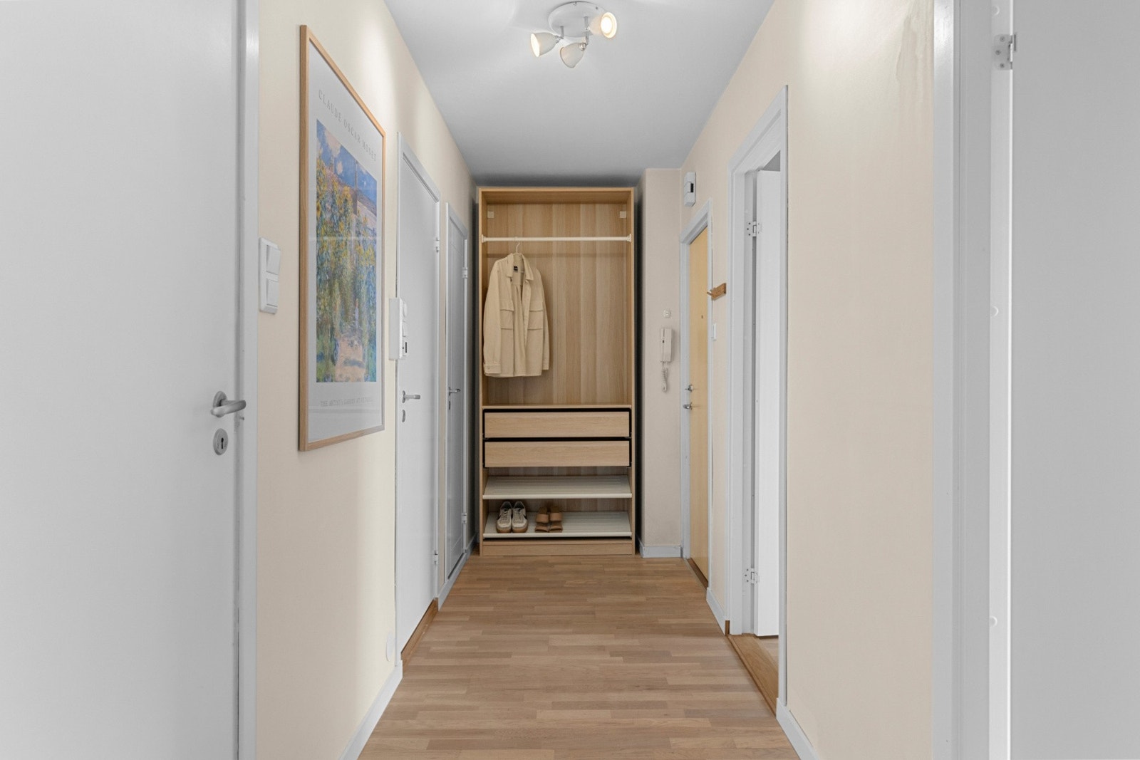 Entré på 6 kvm utstyrt med garderobeskap fra IKEA (PAX). Galleribilde