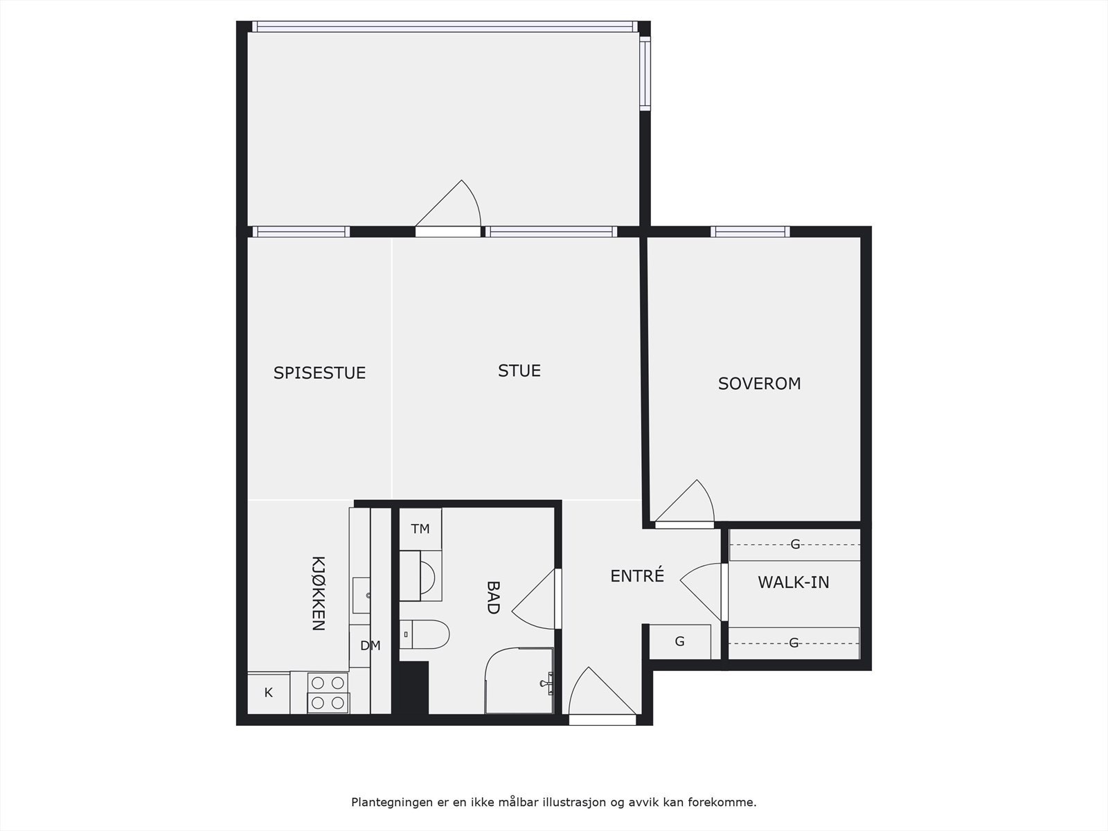 Plantegning 4. etasje. I tillegg disponerer leiligheten en kjellerbod på ca. 4m². Heis i bygget. Galleribilde