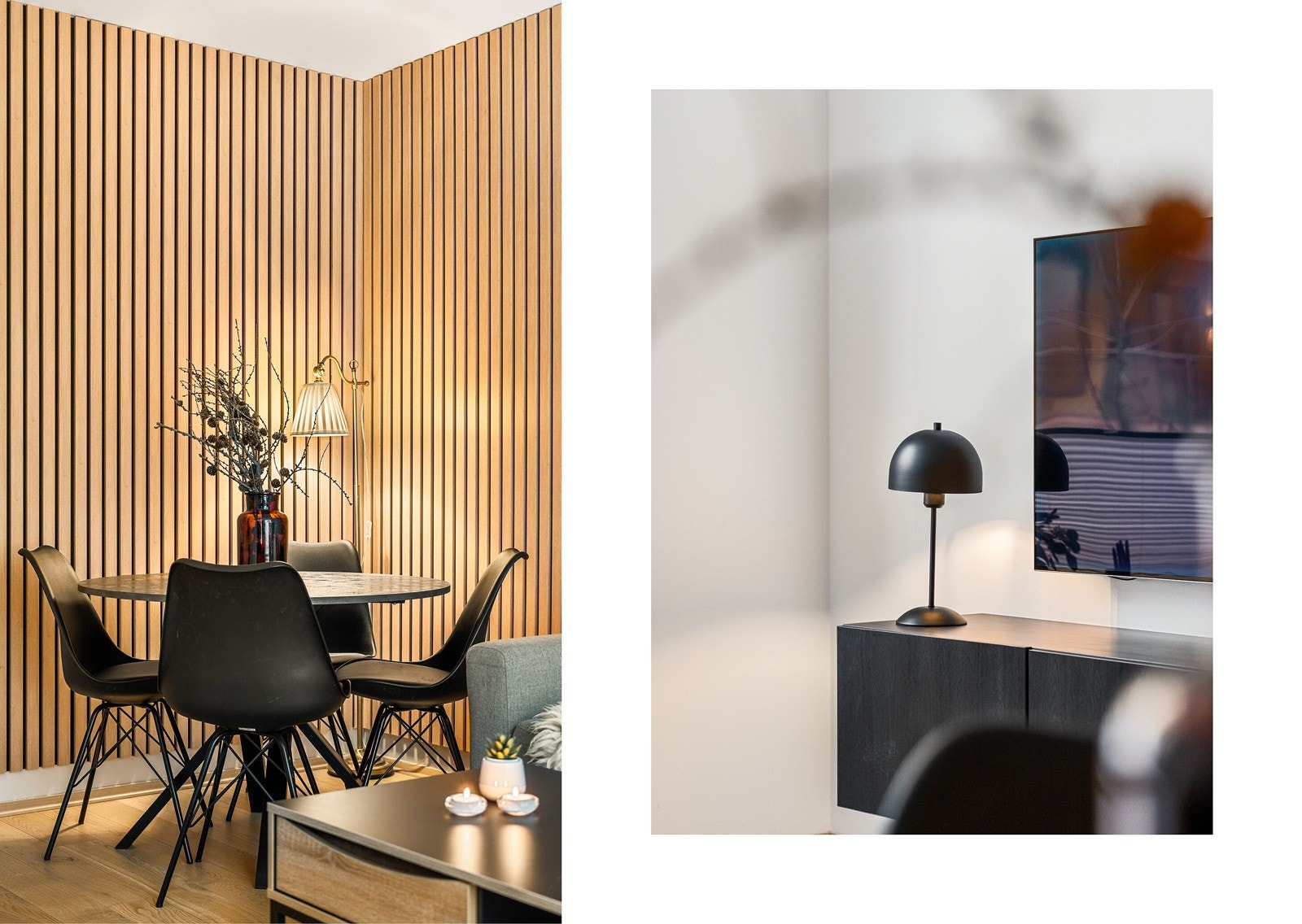 En stilren spilevegg gir et lunt og elegant uttrykk. Galleribilde