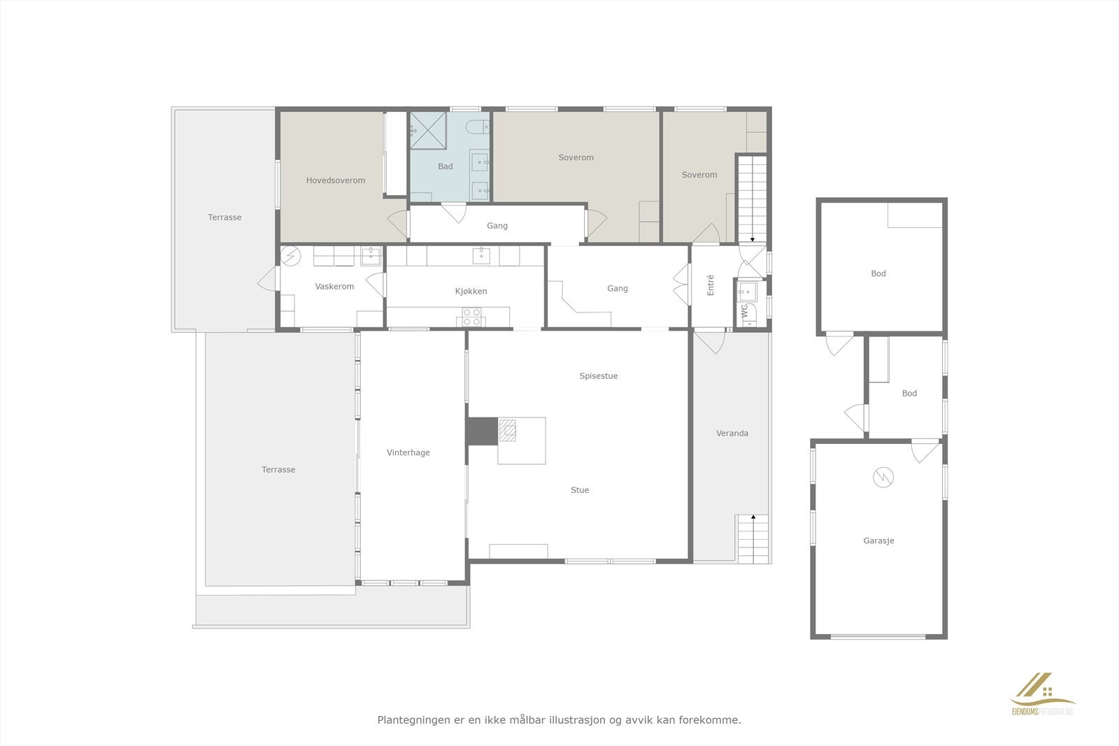 Plantegning 1 etasje Galleribilde