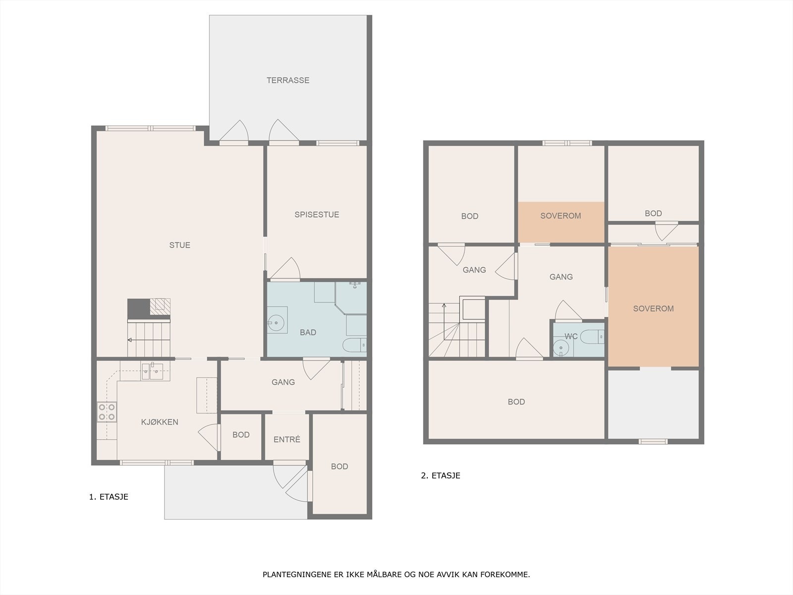 Plantegning begge etasjer Galleribilde