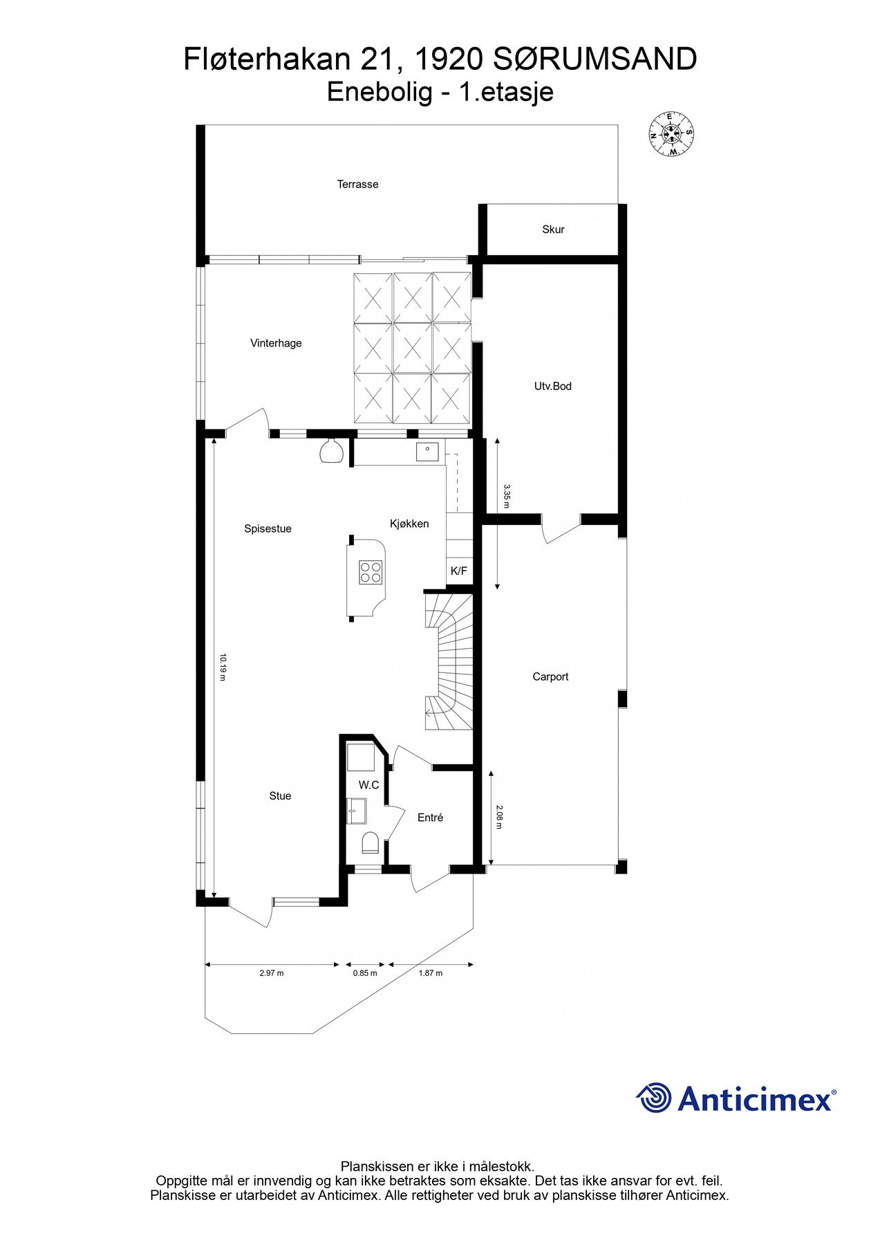 Planskisse 1. etasje Galleribilde
