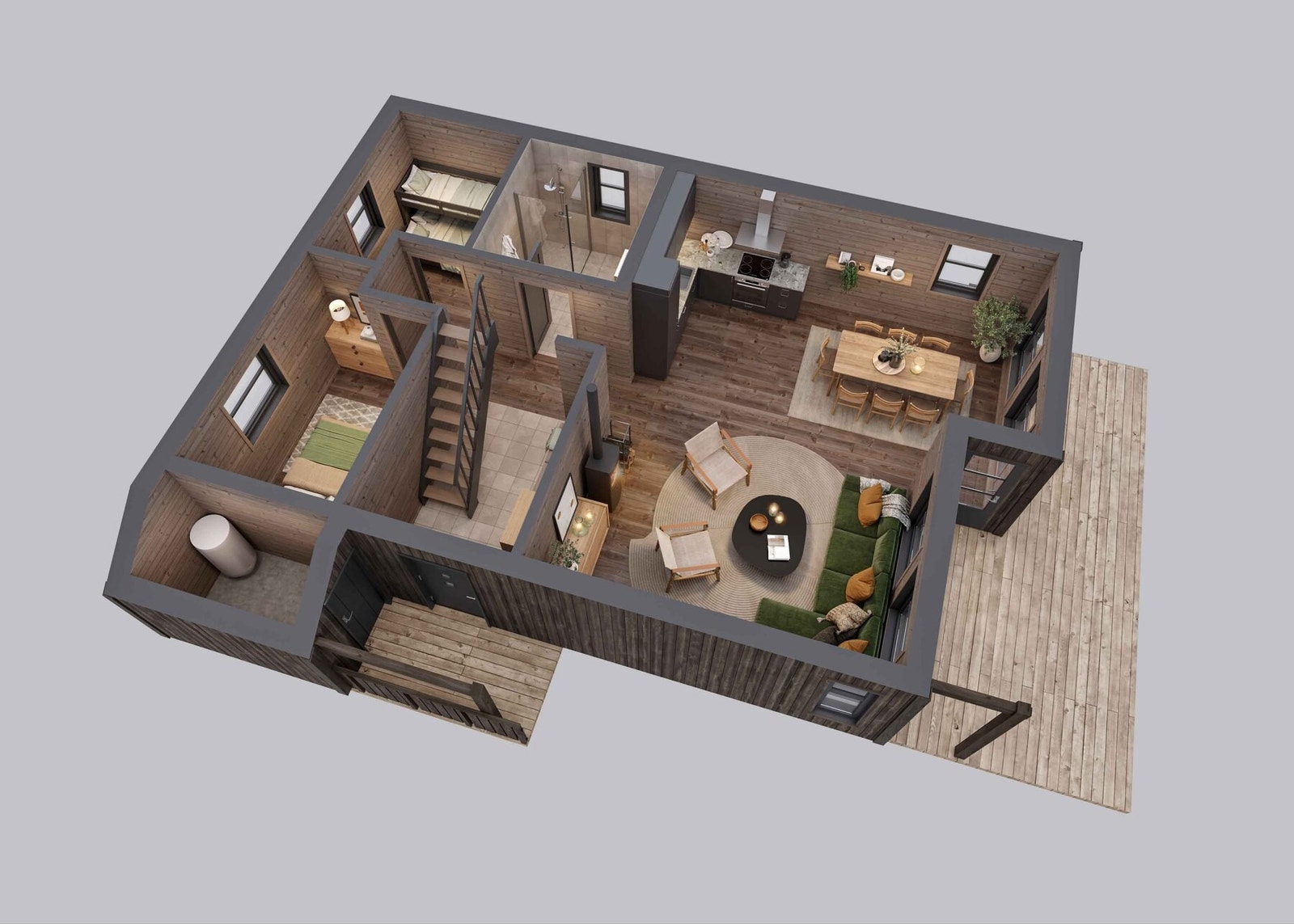 Planløsning i 3D, hovedplan Galleribilde