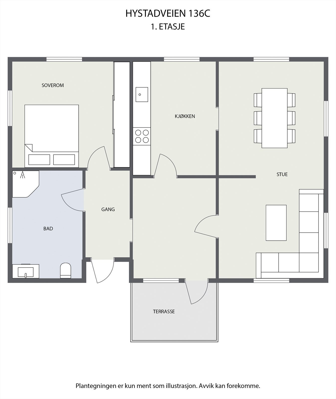 Plantegning 1. etasje Galleribilde