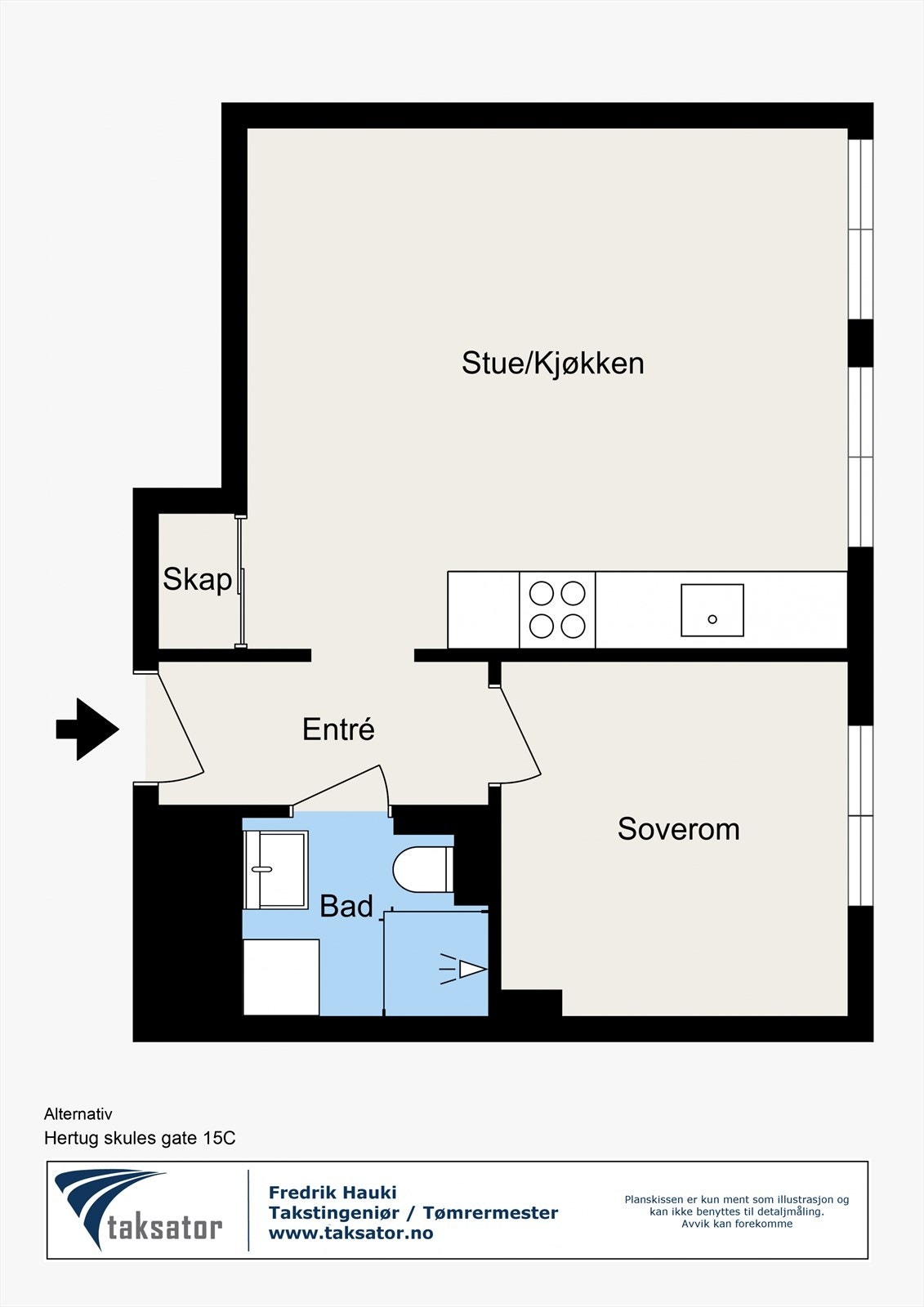 Alternativ plantegning Hertug skules gate 15C Galleribilde