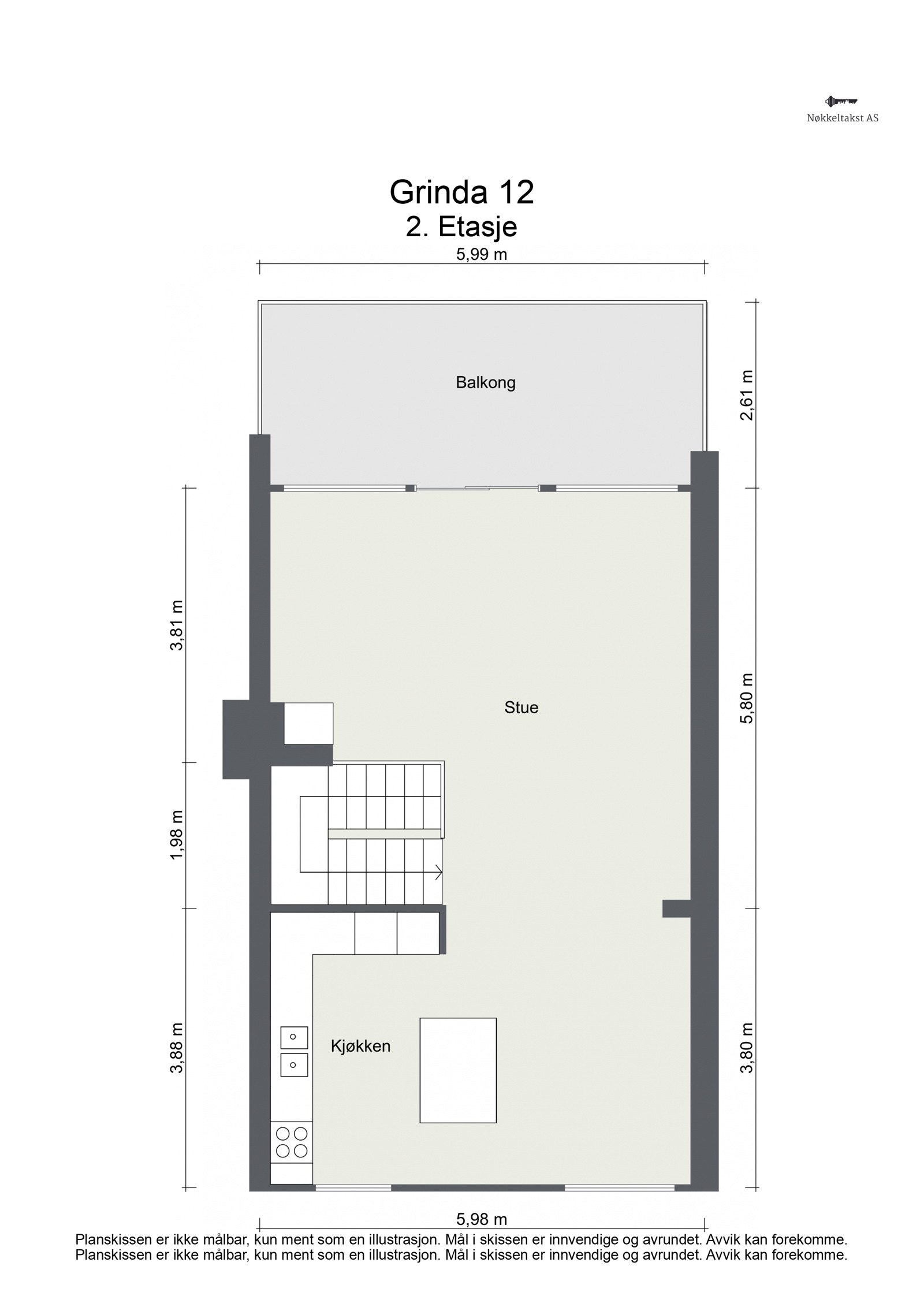 Planløsning 2.etasje: En herlig oppholdsetasje på 59 kvm med takhøyde fra ca 2,55 til 3,43 meter. Stue, spisestue og kjøkken. Utgang fra stuen direkte til den solrike verandaen. Galleribilde