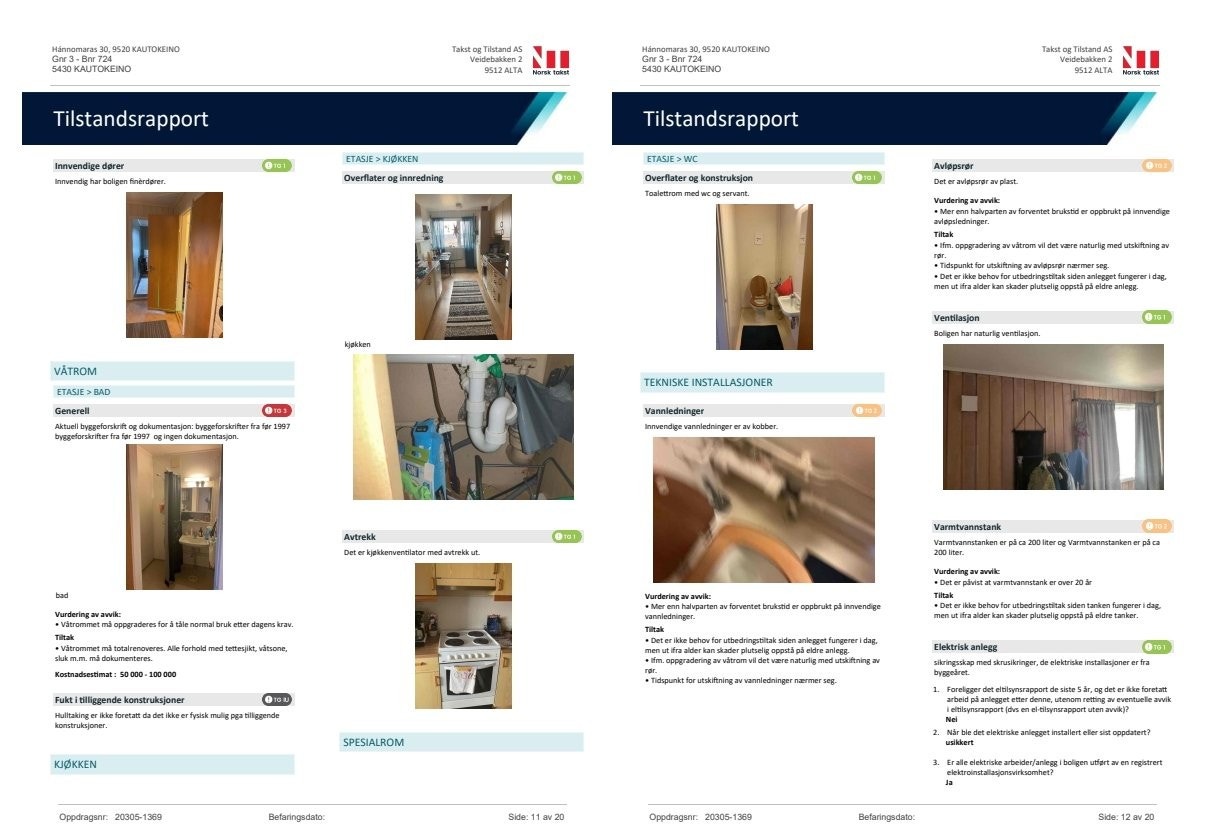 Tilstandsrapport Hannomaras 30. Side 11 og 12 Galleribilde