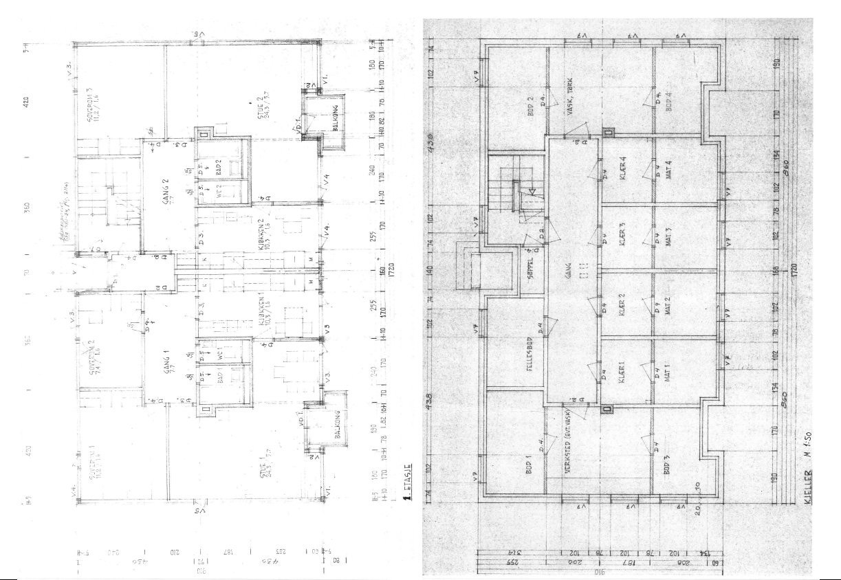 Tekniske tegninger side 3 og 4 Galleribilde