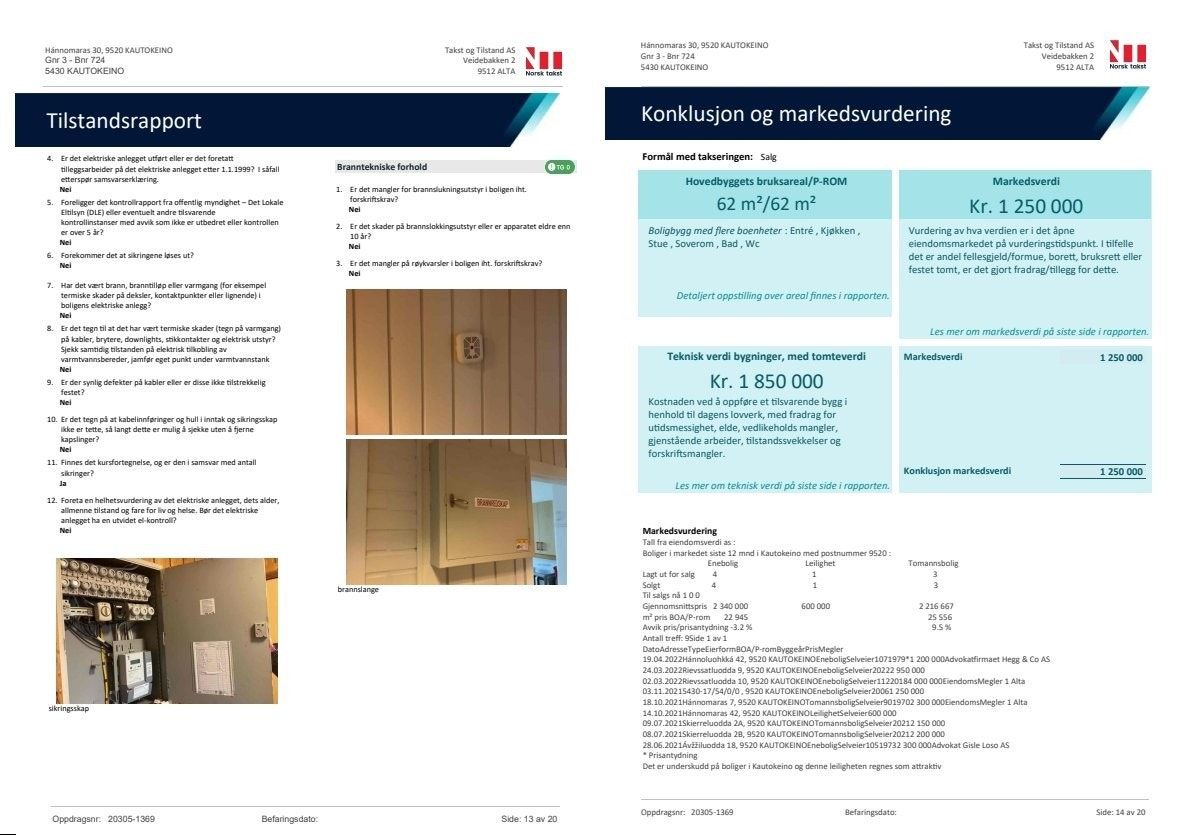 Tilstandsrapport Hannomaras 30. Side 13 og 14 Galleribilde