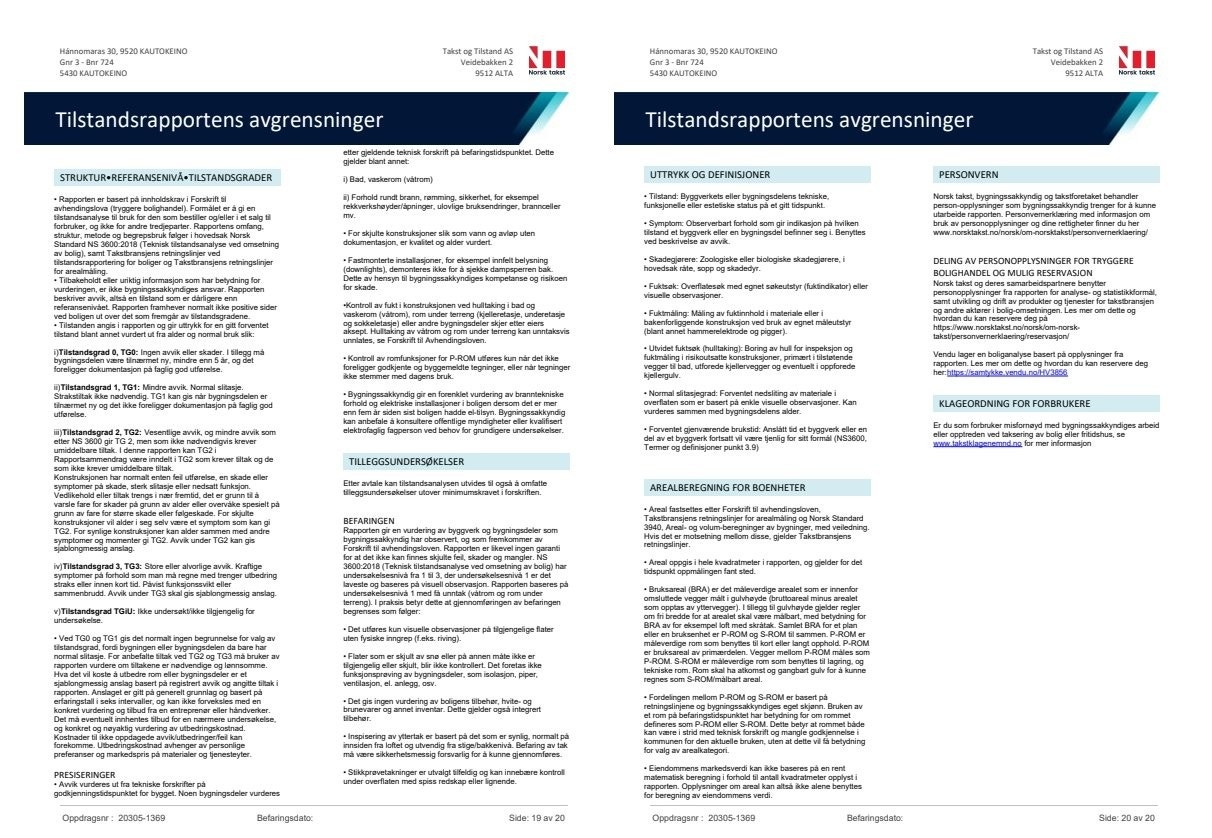 Tilstandsrapport Hannomaras 30. Side 19 og 20 Galleribilde