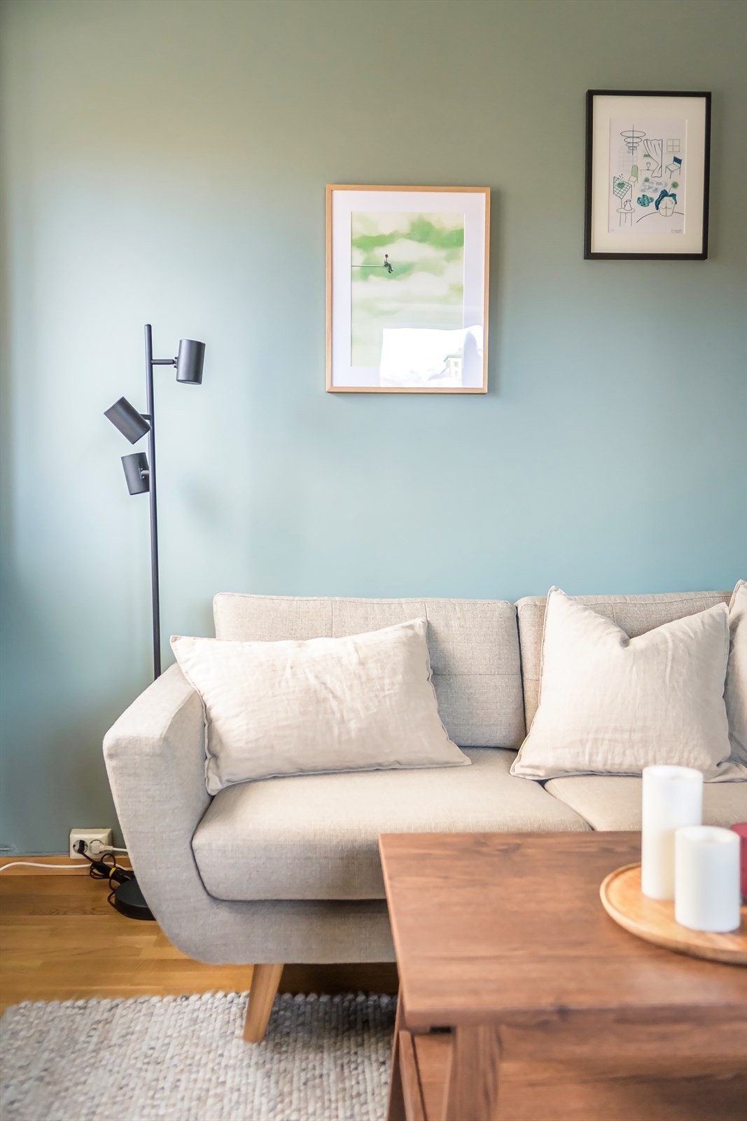 Felleskostnadene inkluderer varmtvann og internett. Galleribilde