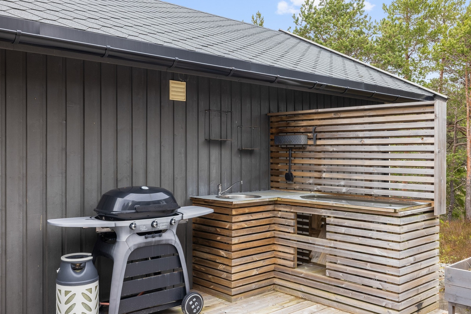 Det er oppført utekjøkken med innlagt vann Galleribilde