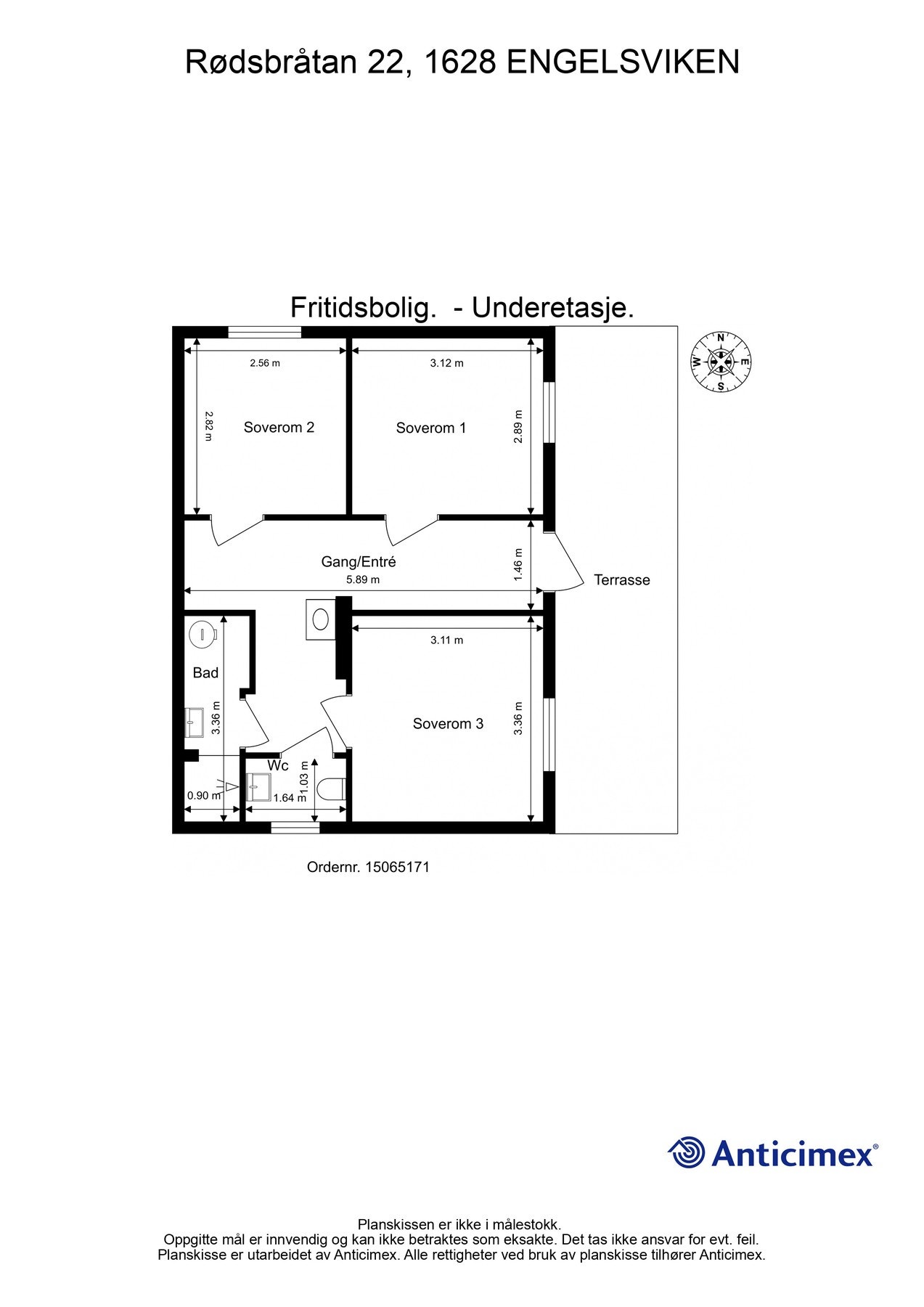 Planskisse i underetasjen. Detaljer kan avvike. Galleribilde