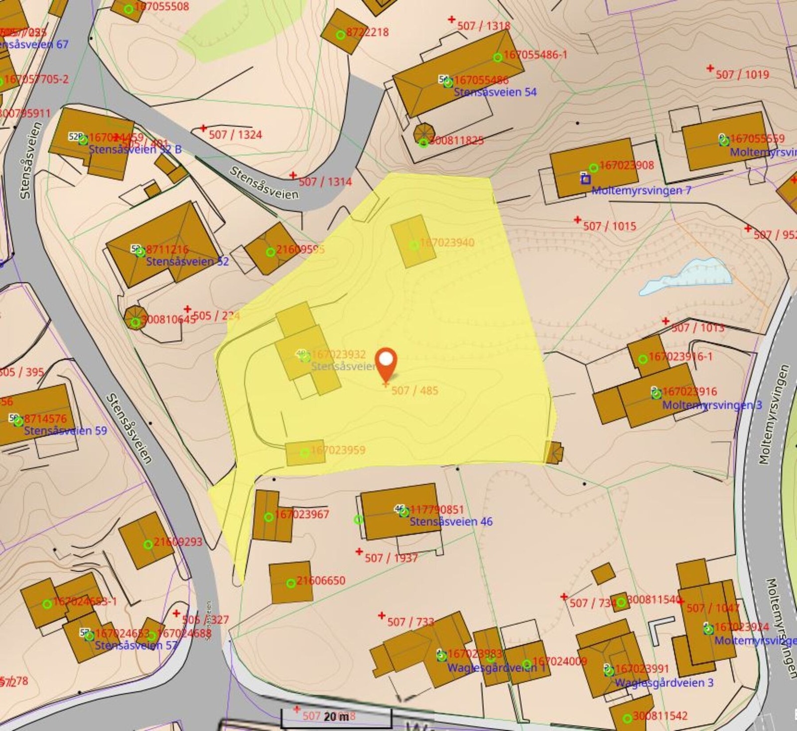 Kart over tomt Galleribilde