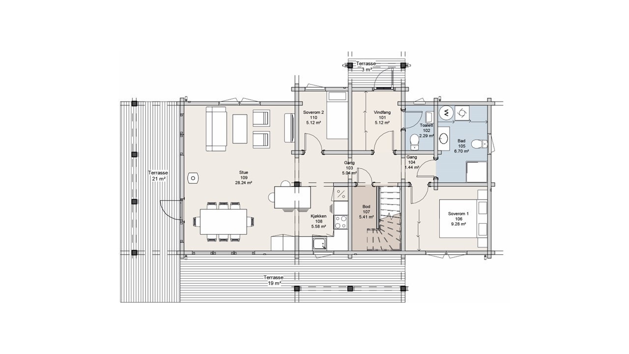 Planløsning plan 1 Galleribilde