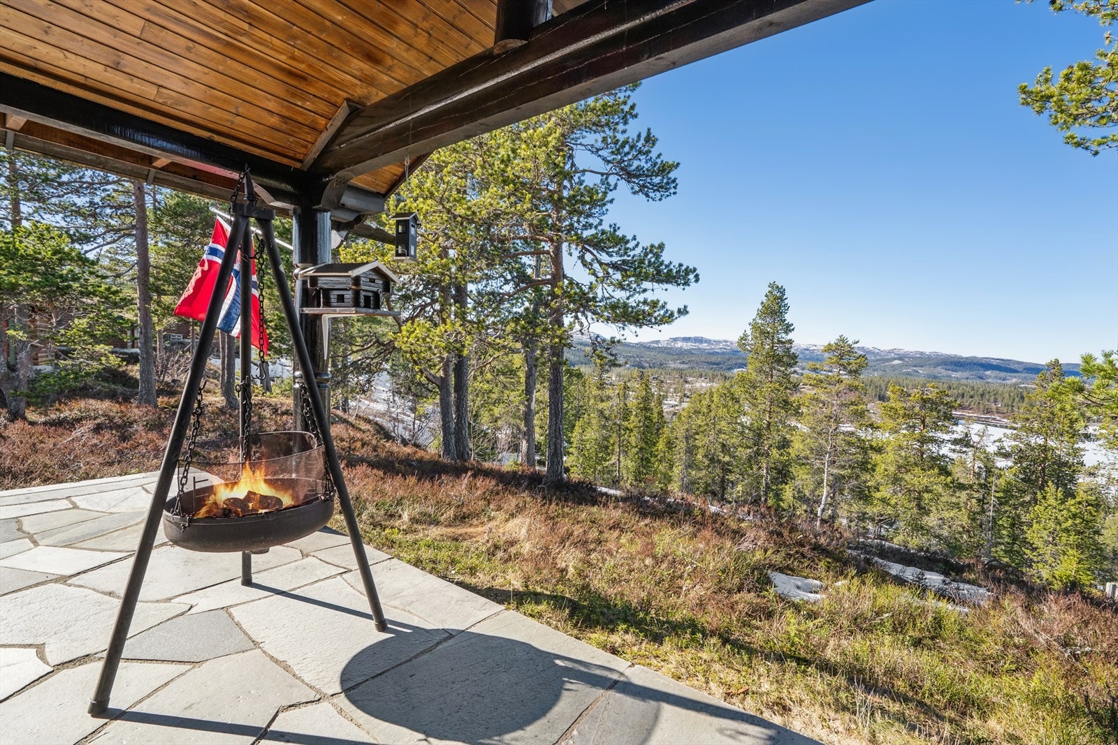 Terrasse med en nydelig utsikt, adkomst fra stua Galleribilde