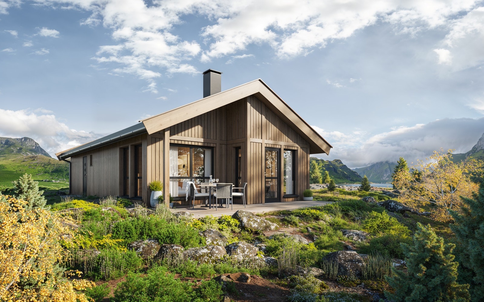 Flott moderne hytte Galleribilde