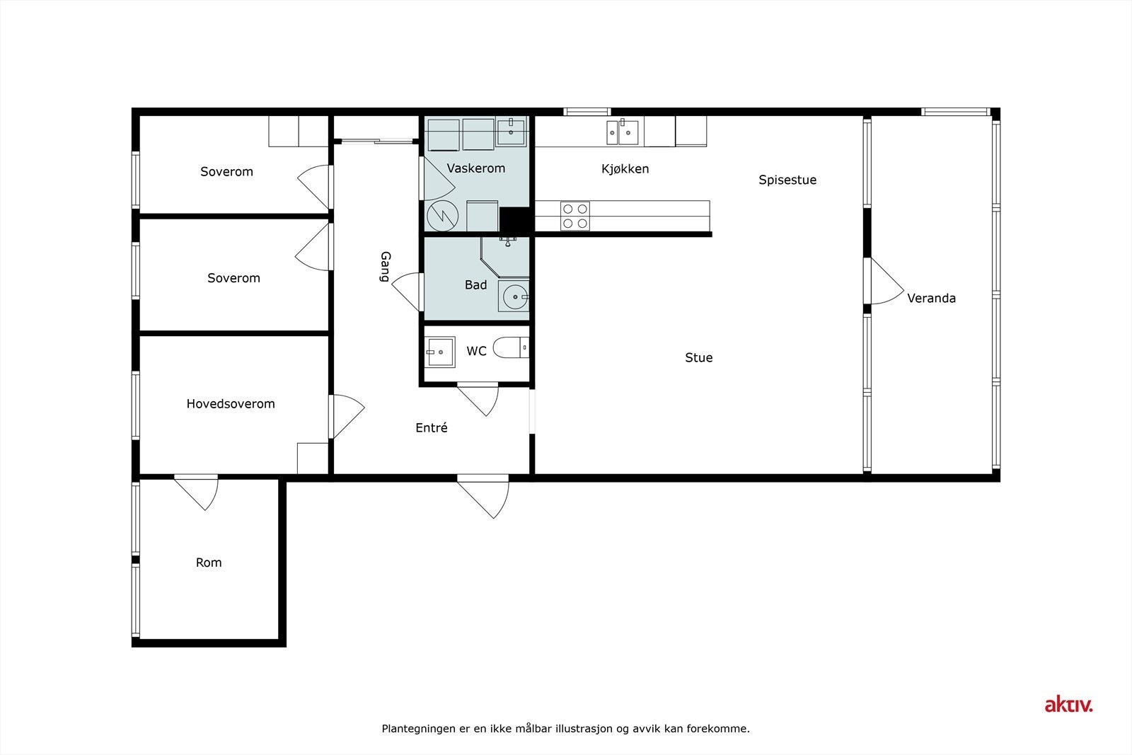 Plantegning over leiligheten. Galleribilde