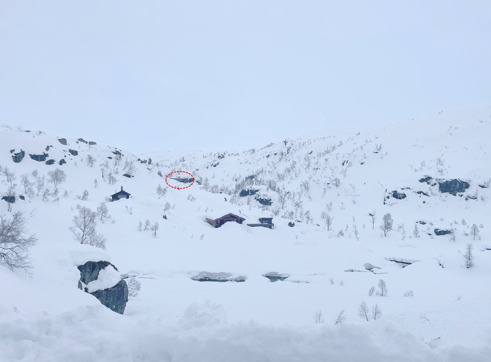 Mot hytta fra p-plass. 6-7 minutt gange Galleribilde