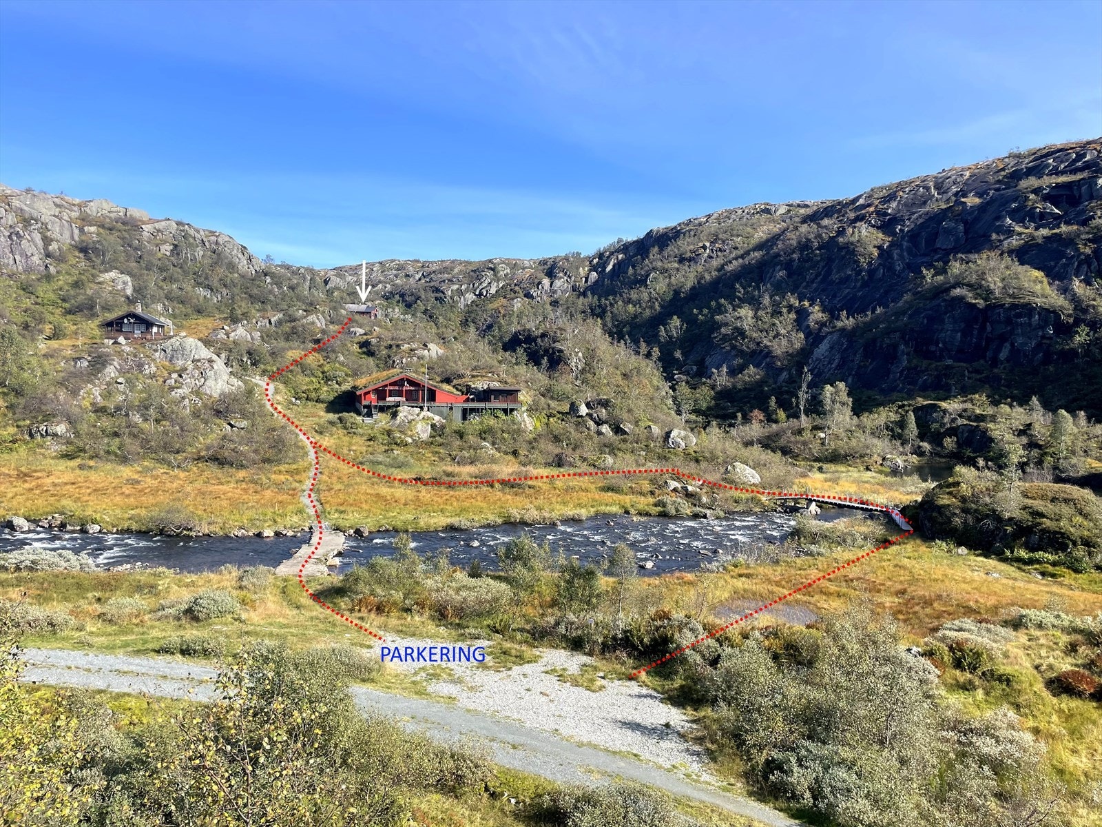 Parkering og sti Galleribilde