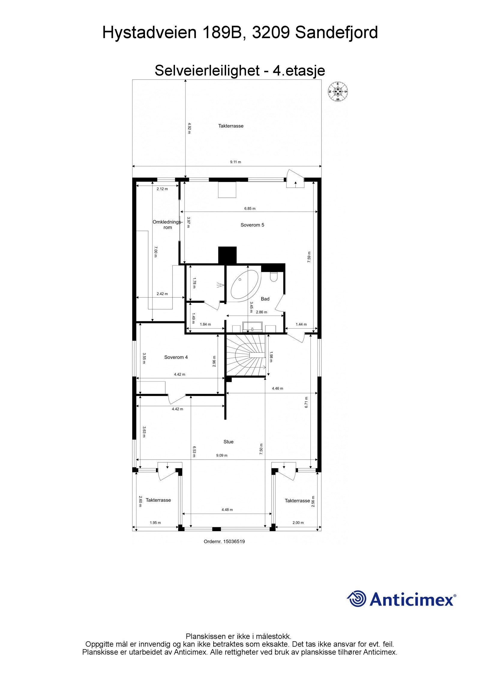 Plantegning 4. etasje Galleribilde