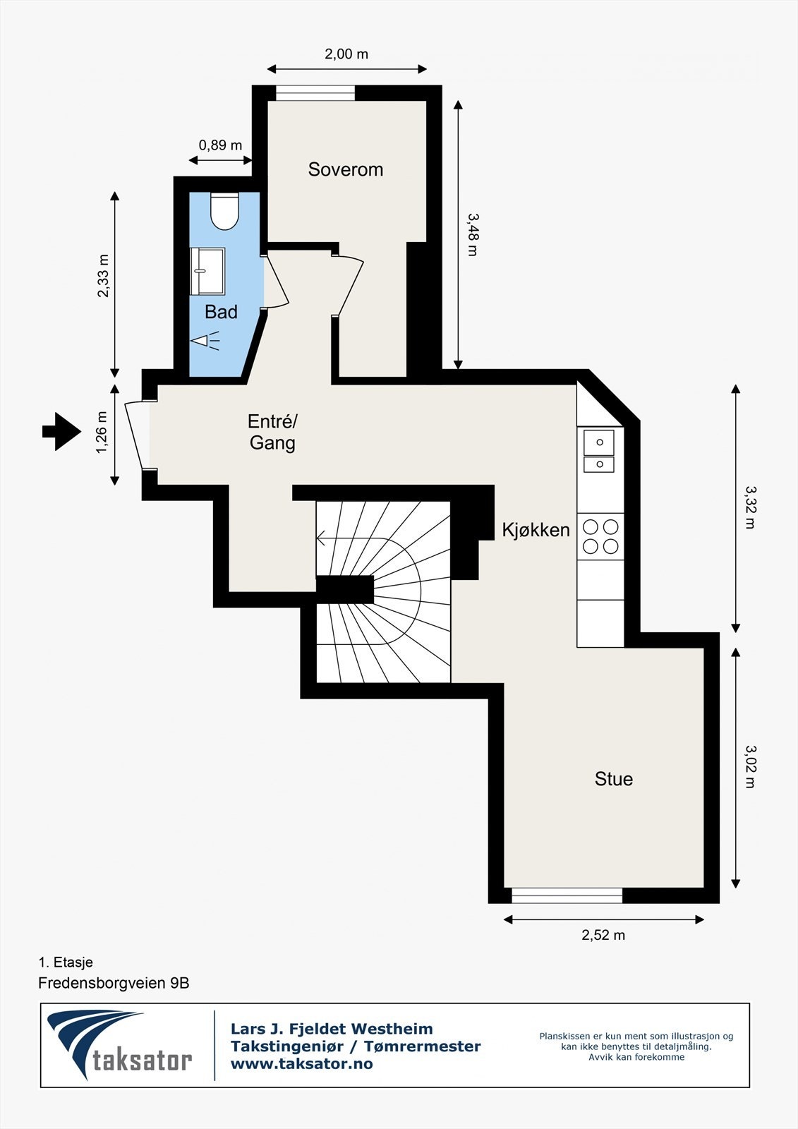 Plantegning 1. etasje Galleribilde