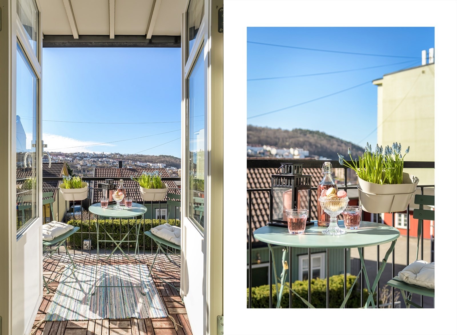 Fra stuen tar man seg videre ut til balkongen - en herlig forlengelse av det sosiale rommet. Galleribilde