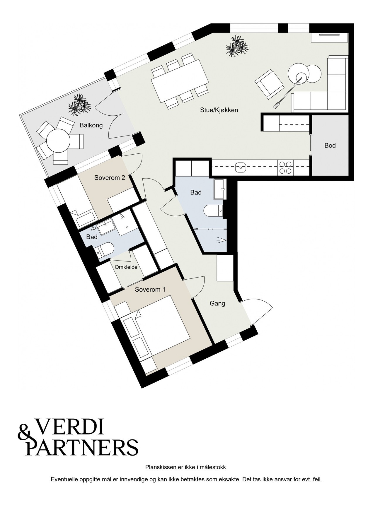 Plantegning - Kan avvike fra de faktiske forhold Galleribilde