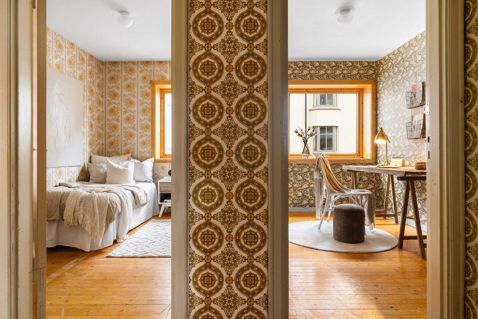 Leiligheten har tre soverom på henholdsvis 12, 7,6 og 7,2 kvm. Galleribilde