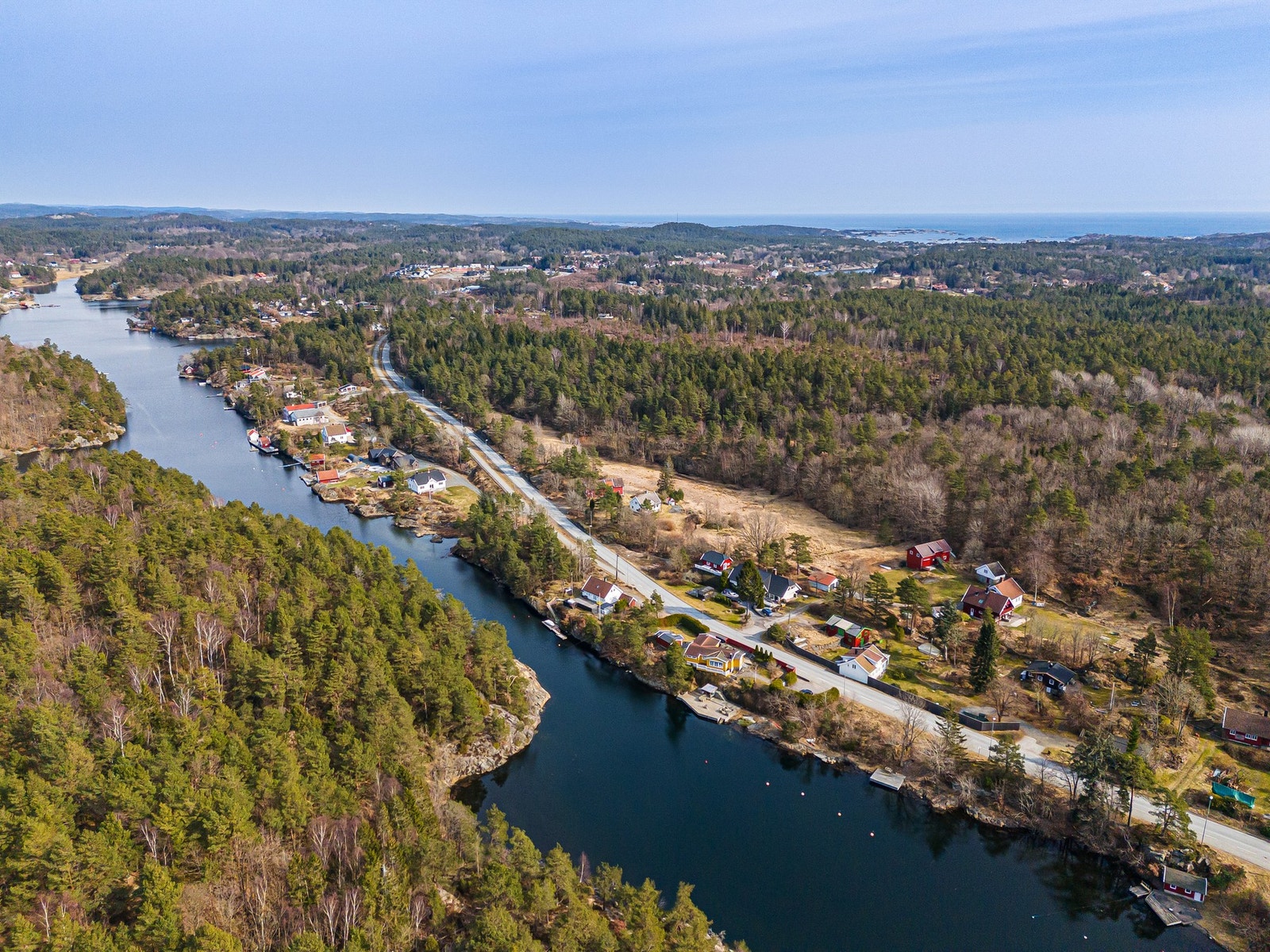 Dronefoto over området Galleribilde