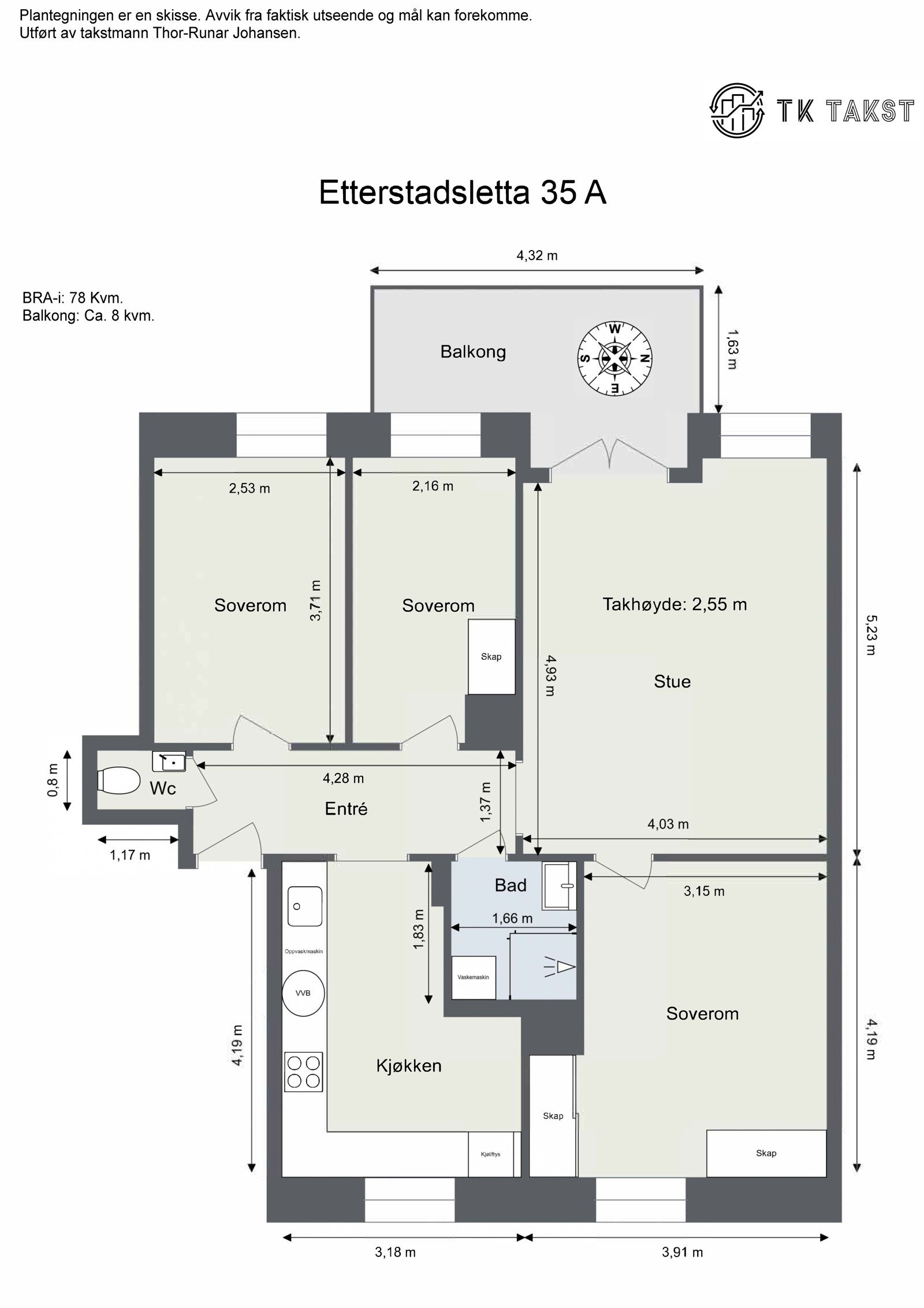 Plantegning Etterstadsletta 35A. Galleribilde