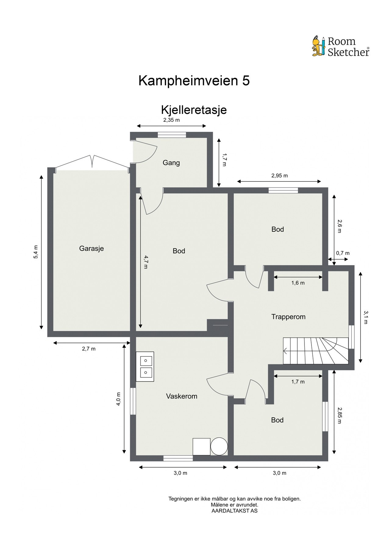 Planskisse kjelleretasje. Galleribilde