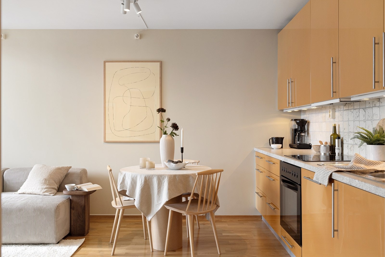 Kjøleskapet er nytt fra 2022, mens komfyren og platetoppen er fra 2024. Galleribilde