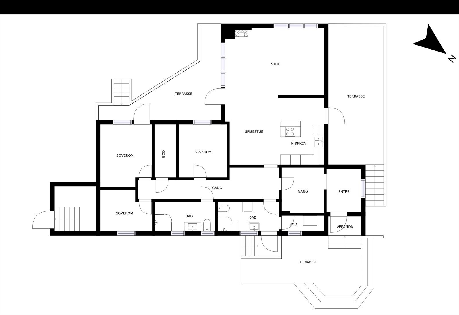 Plantegning 1. etasje Galleribilde