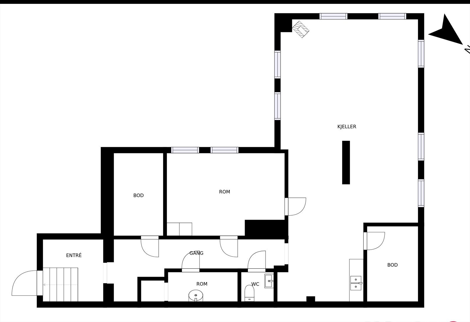 Plantegning kjeller Galleribilde