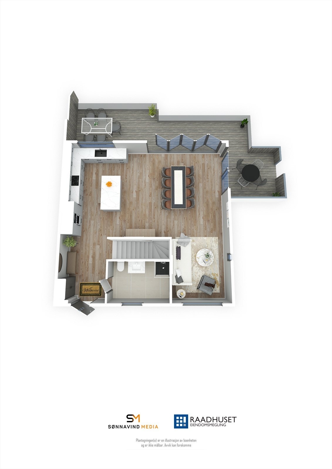 3D Plantegning | 1. Etasje Galleribilde