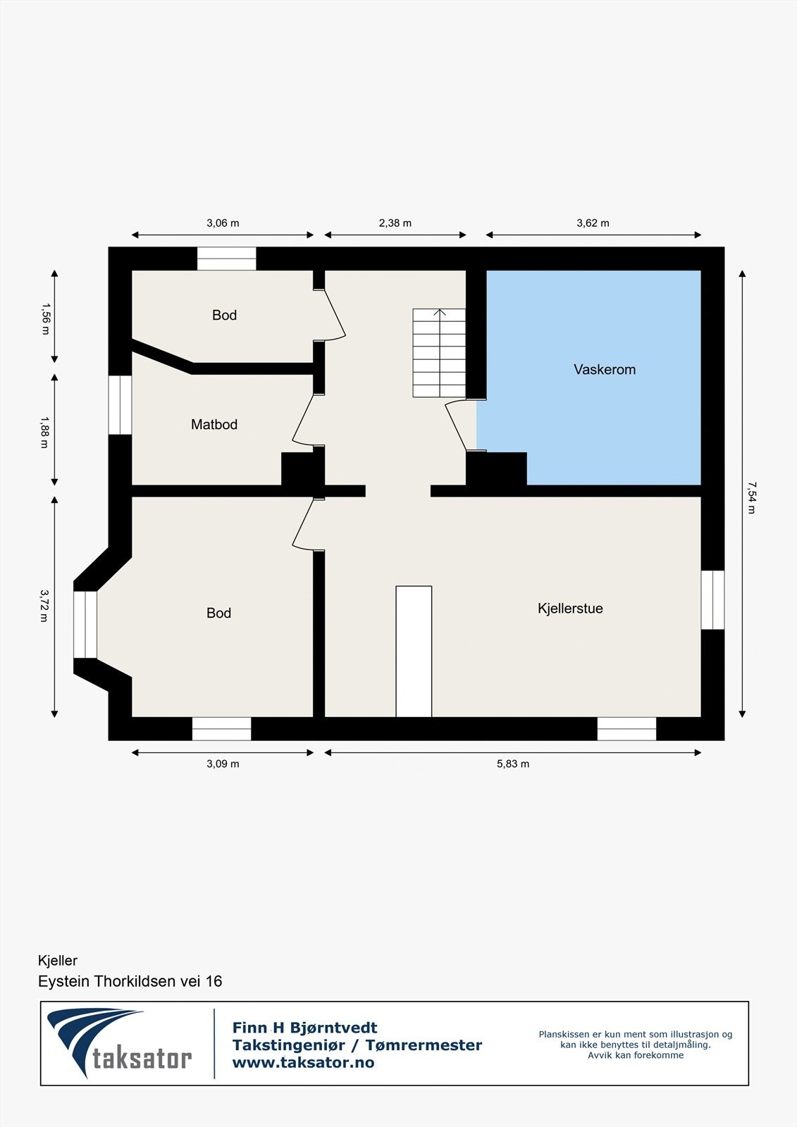 Plantegning kjeller. Galleribilde