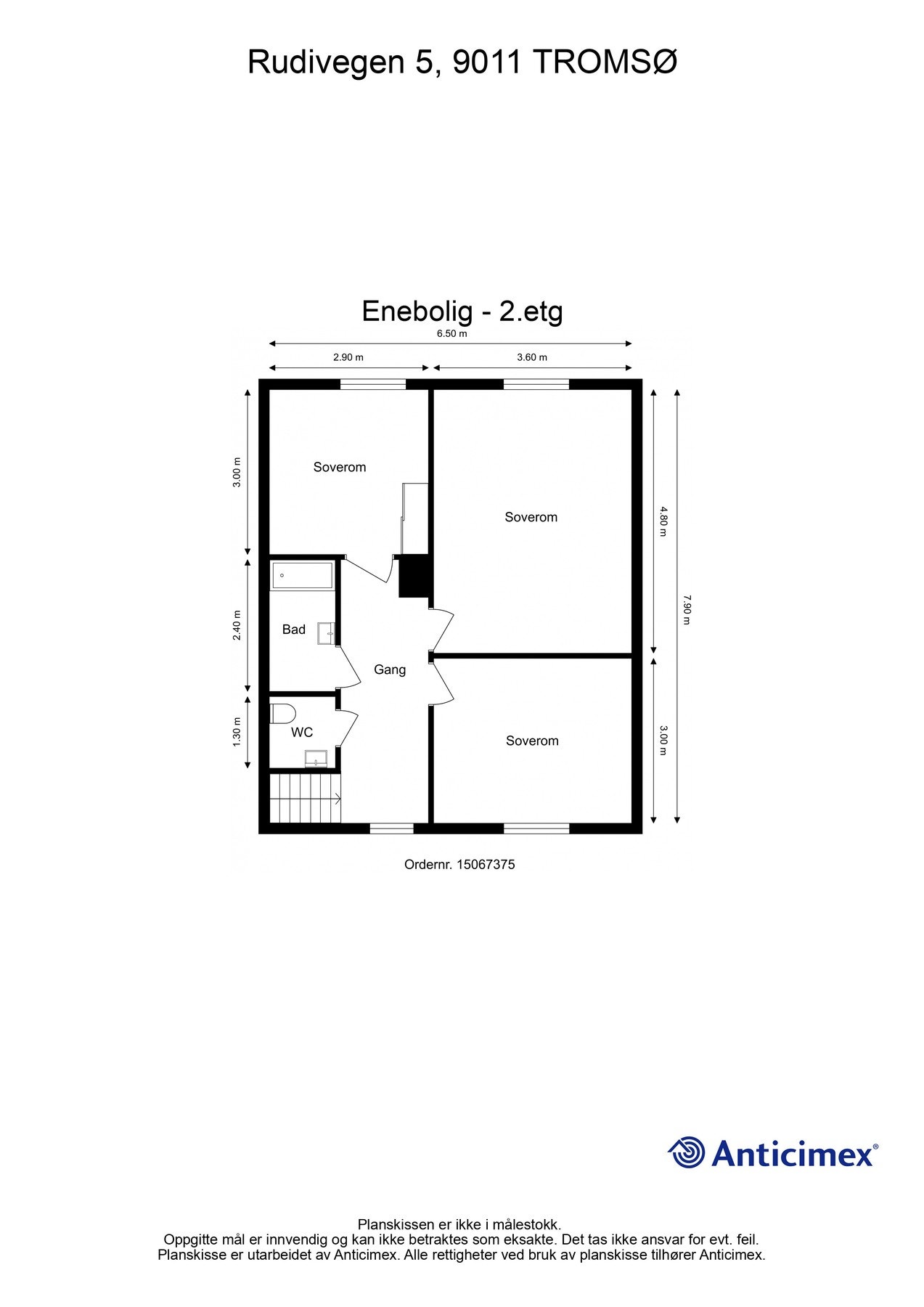 Plantegning loftsetasjen. Galleribilde