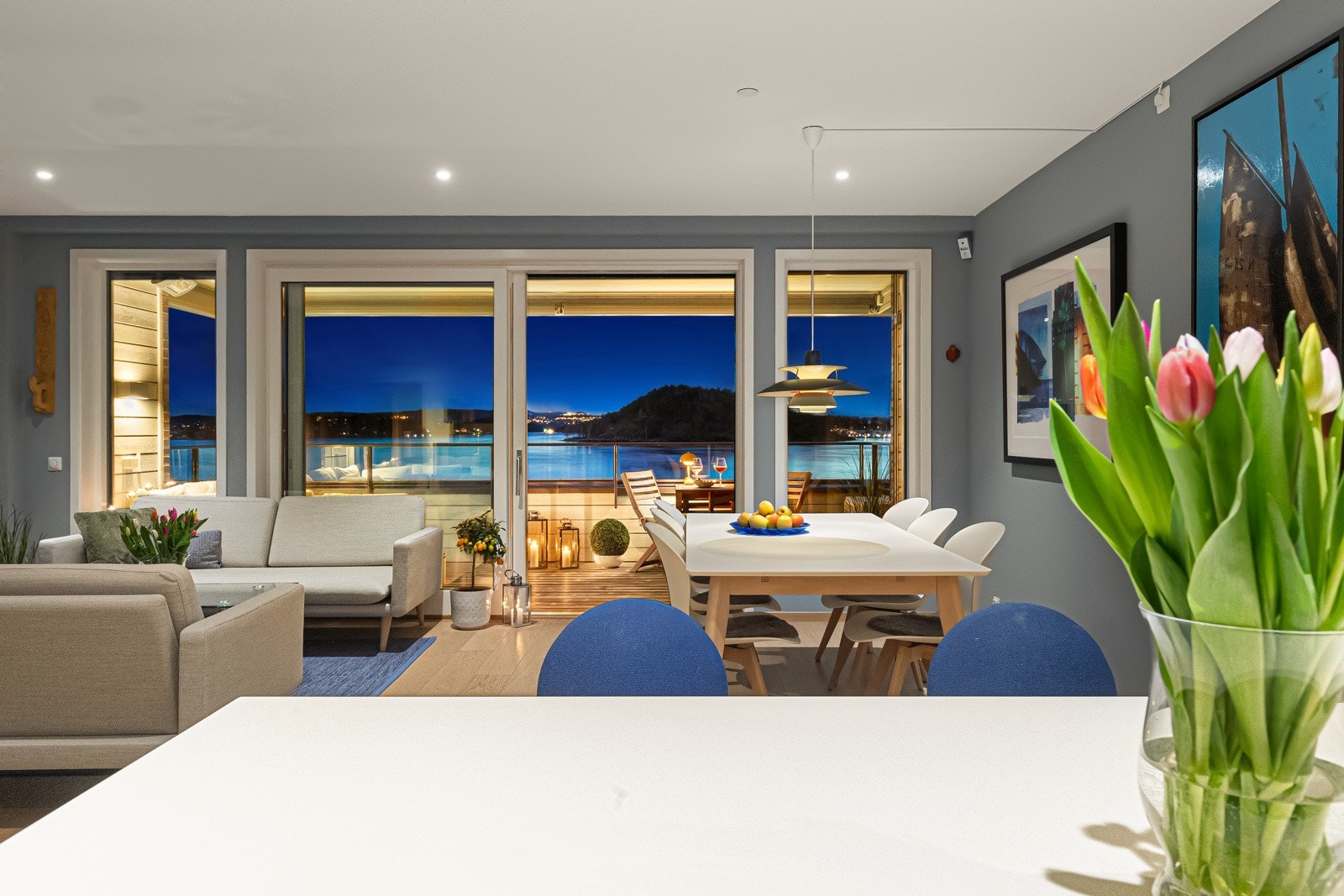 Utsikten er også et fantastisk skue på kveldstid. Galleribilde