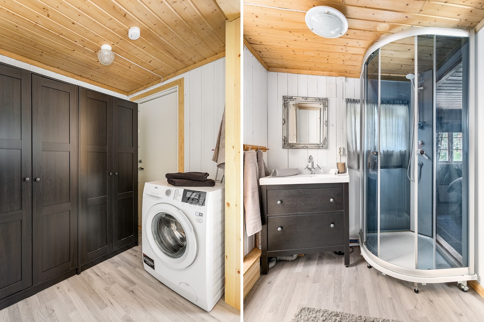 I rom innenfor kjøkkenet ble bad etablert i 2015 gjennom egeninnsats. I gulvet er det lagt varme. Vaskemaskin medfølger. Badet er ikke godkjent oppført av Råde kommune. Galleribilde