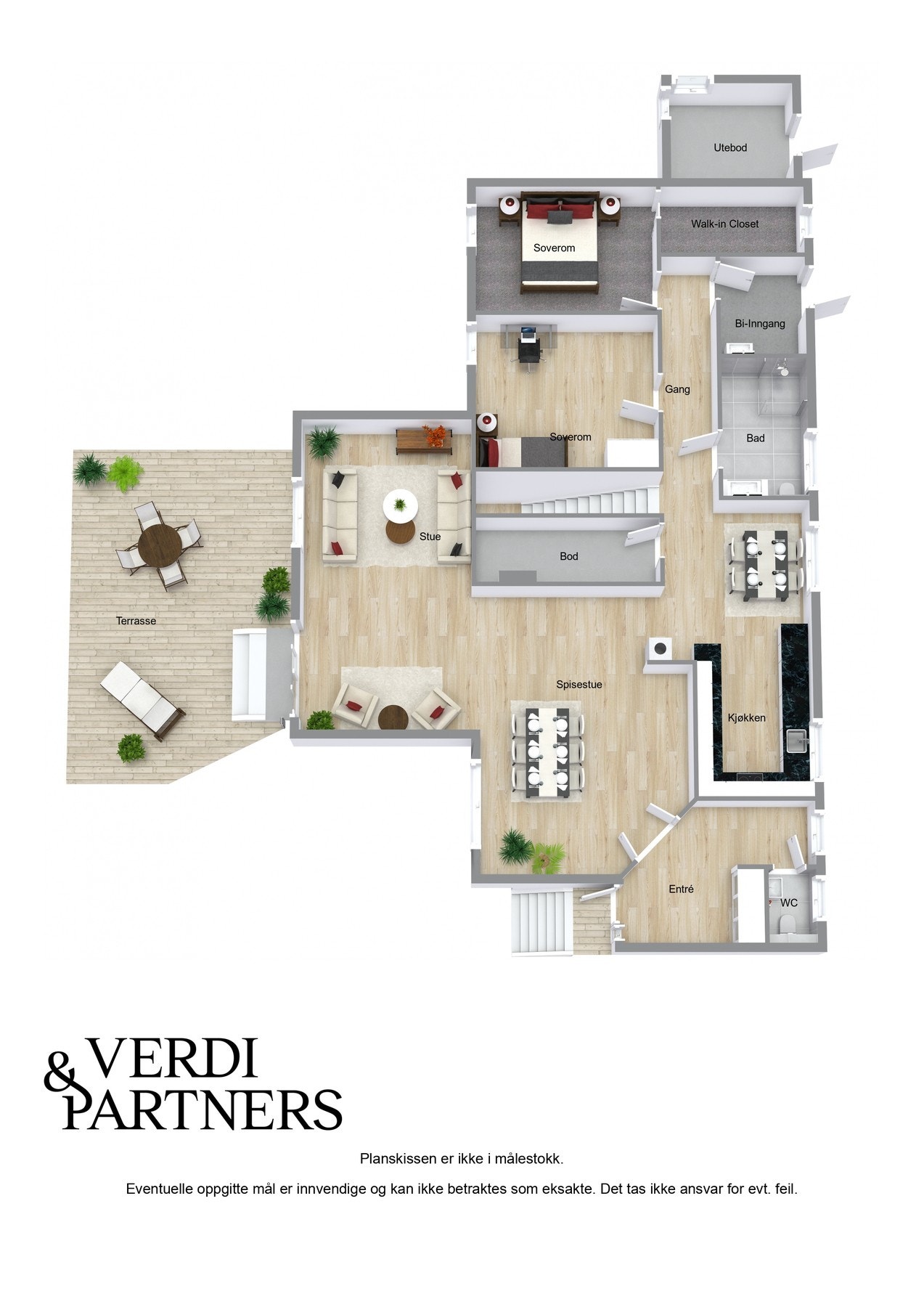 Plantegning 1.etg. - Kan avvike fra de faktiske forhold. Galleribilde