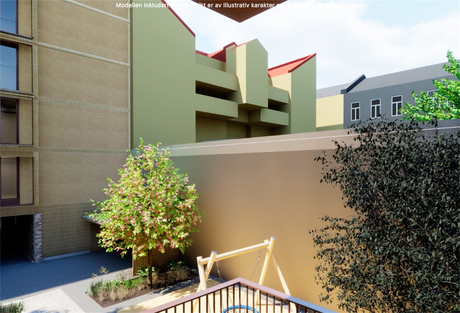 Illustrasjon | Utsyn fra balkong. Hentet fra simulator. Avvik kan forekomme. Galleribilde