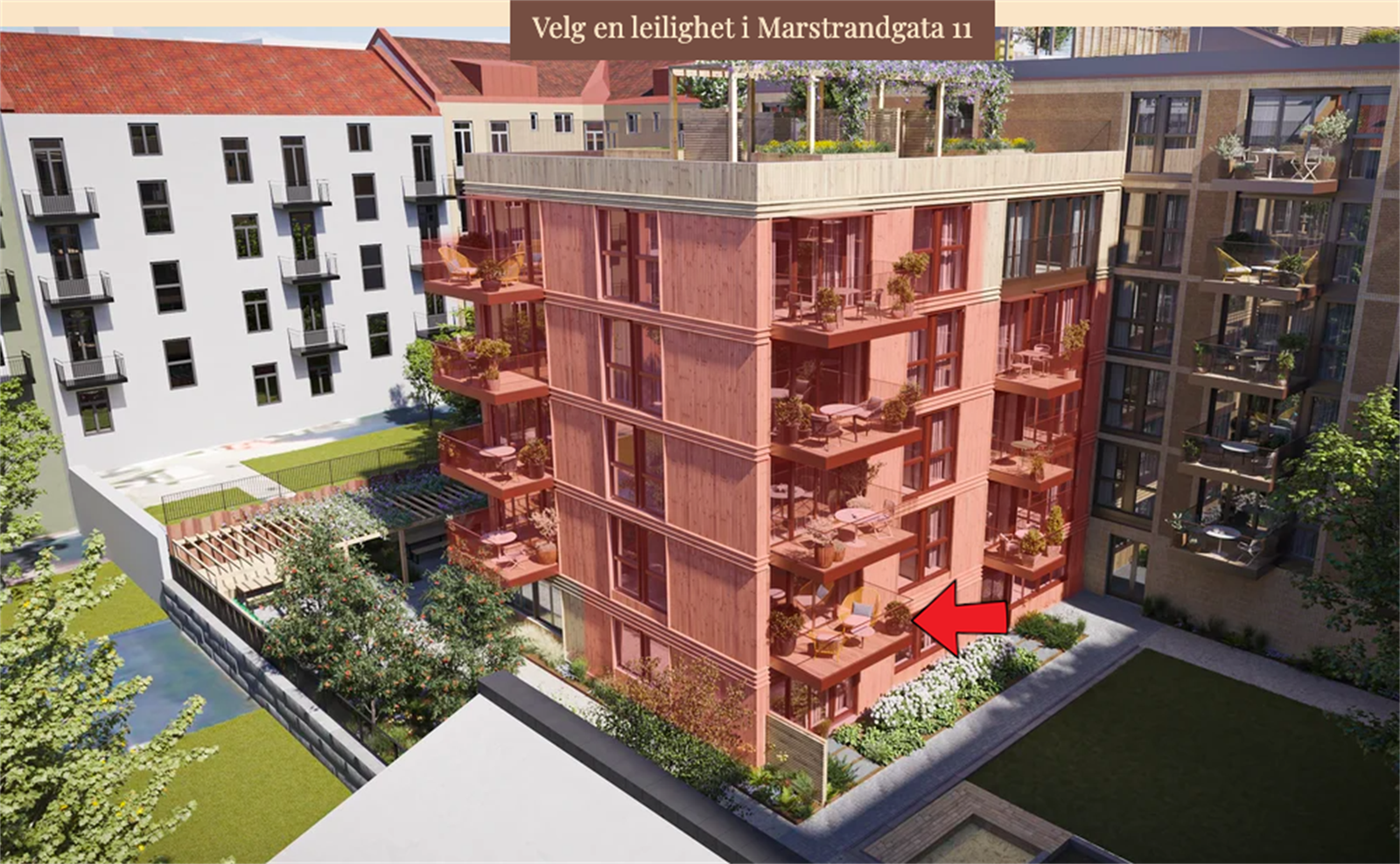 Illustrasjon | Leilighetens beliggenhet. Hentet fra Utbyggers boligvelger. Galleribilde