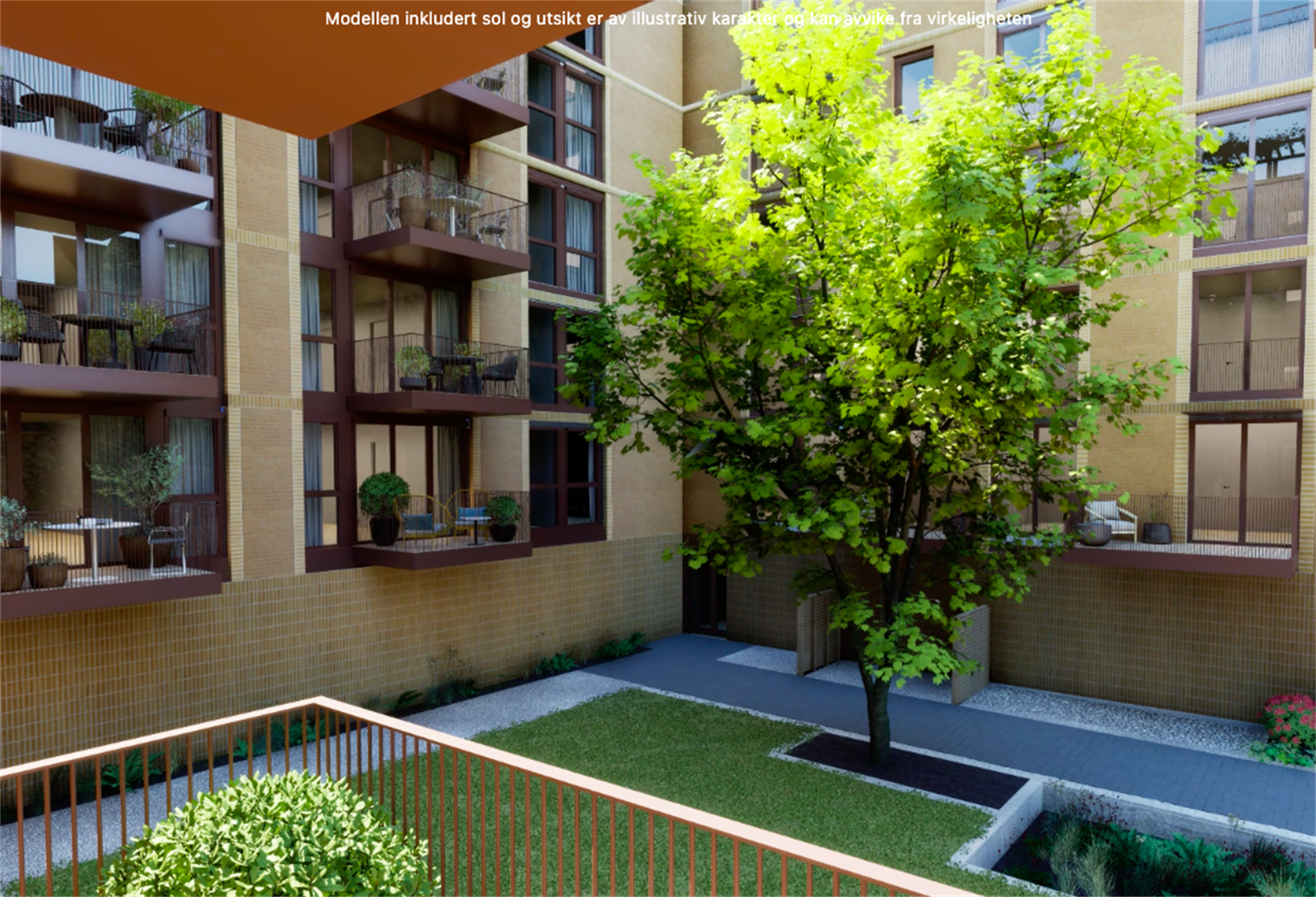 Illustrasjon | Utsyn fra balkong. Hentet fra simulator. Avvik kan forekomme. Galleribilde