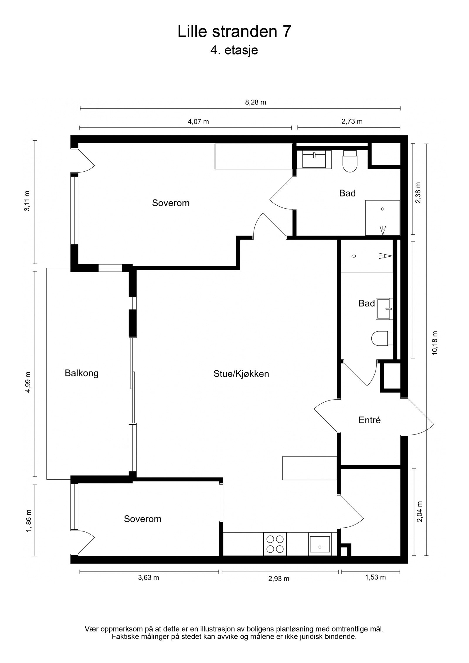 Plantegning - målsatt Galleribilde