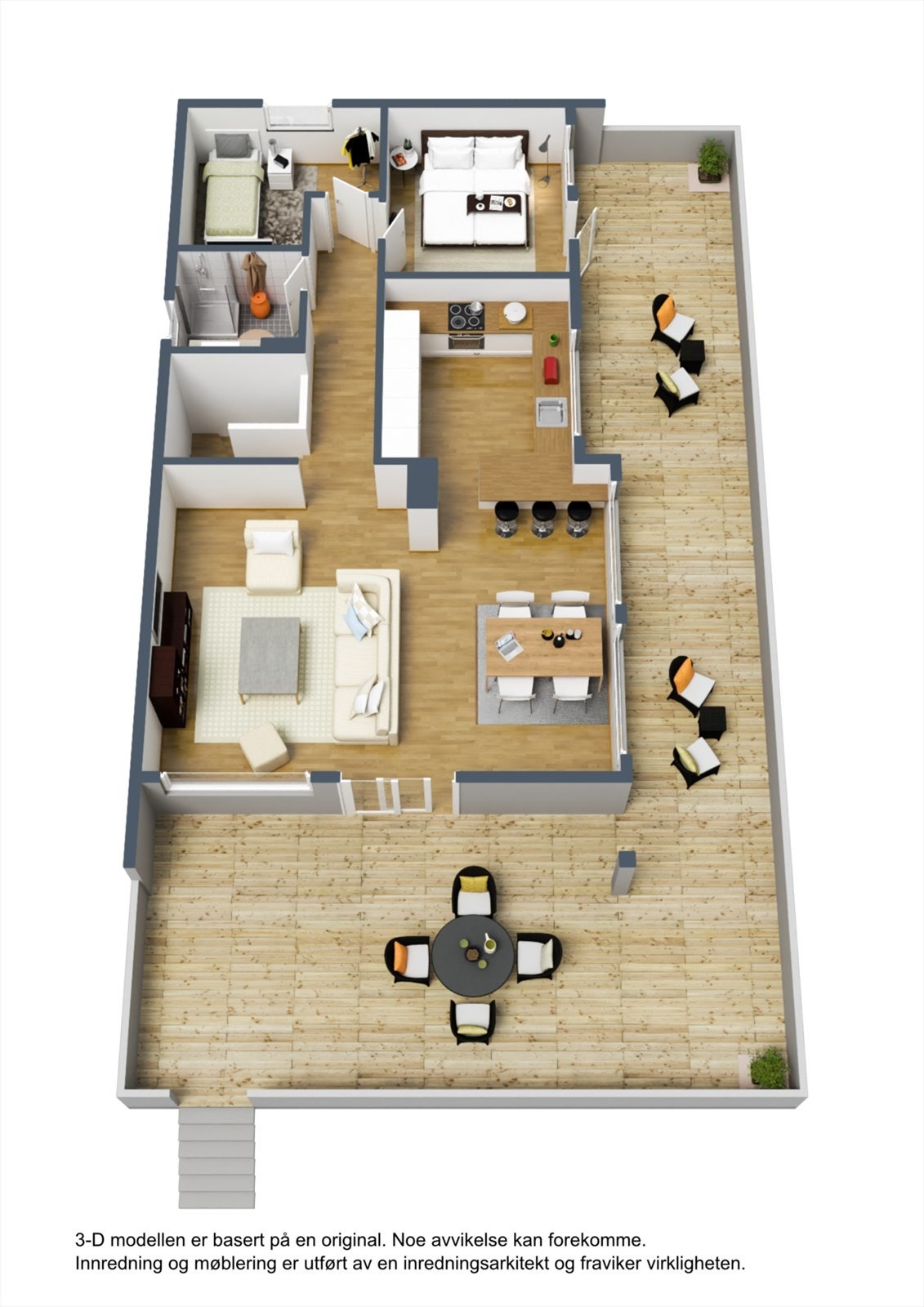 3D skisse hovudetasje. Galleribilde